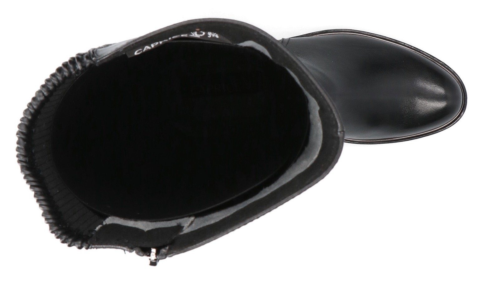schwarz mit breitem Stretch Stiefel Caprice