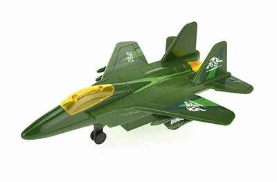 Toi-Toys Modellflugzeug KAMPFFLUGZEUG mit Rückzug Spielzeug 15cm Jet Fighter 58 (Grün), Maßstab 1:35-1:50, Kampfjet Flugzeugmodell Flugzeug Geschenk