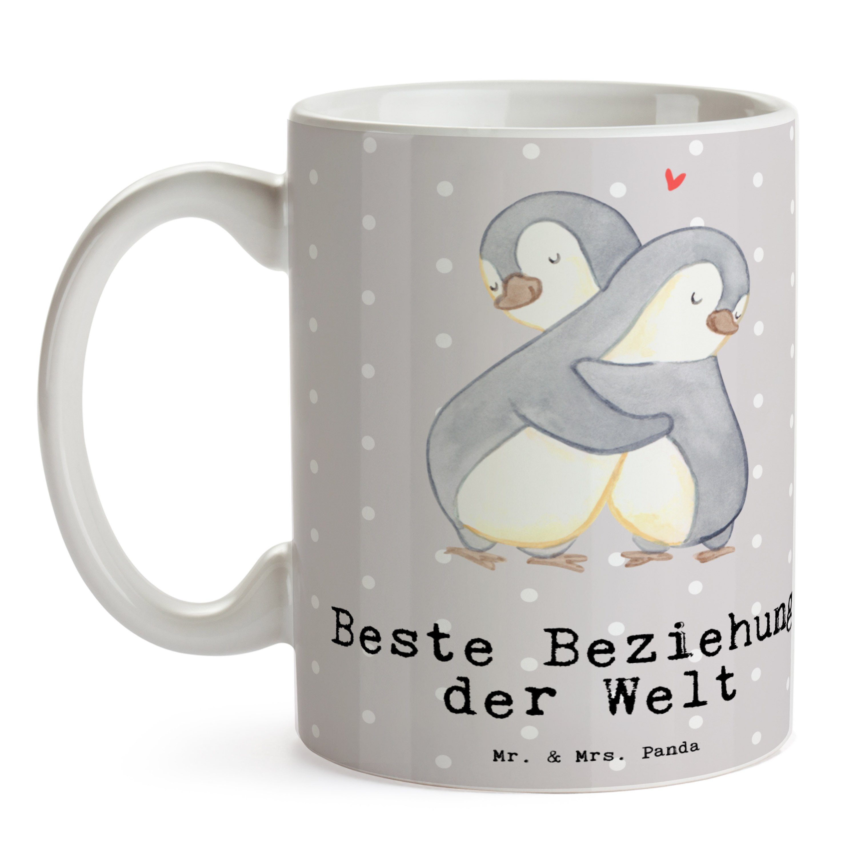 Keramik Pinguin der Welt & - Pastell Beziehung - Beste Mrs. Tasse Mr. Geschenk, Panda Frühstück, Grau