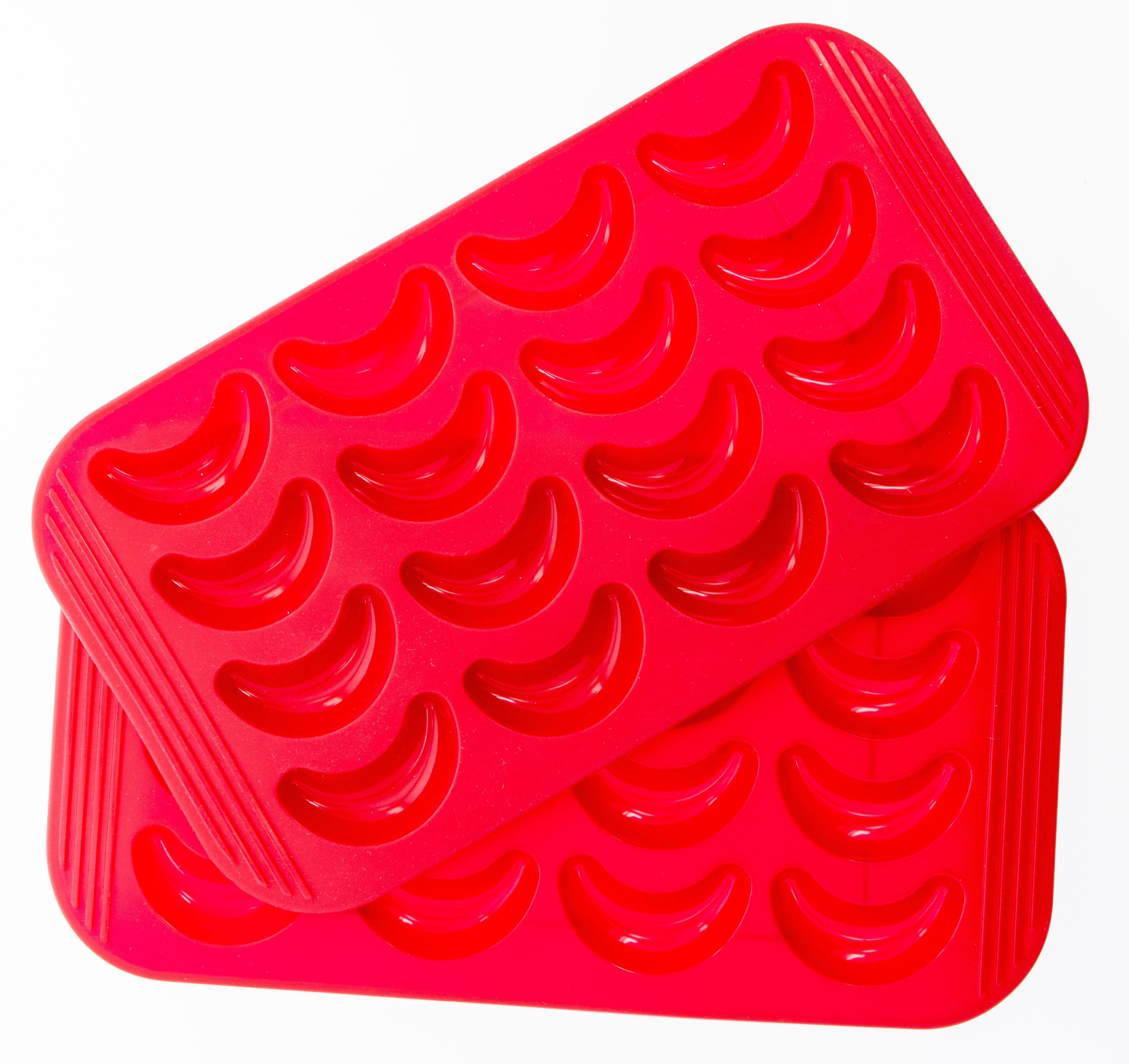 Coolinato Backform Coolinato Silikon Vanillekipferl Set 2tlg. ROT, inkl. Teigschaber