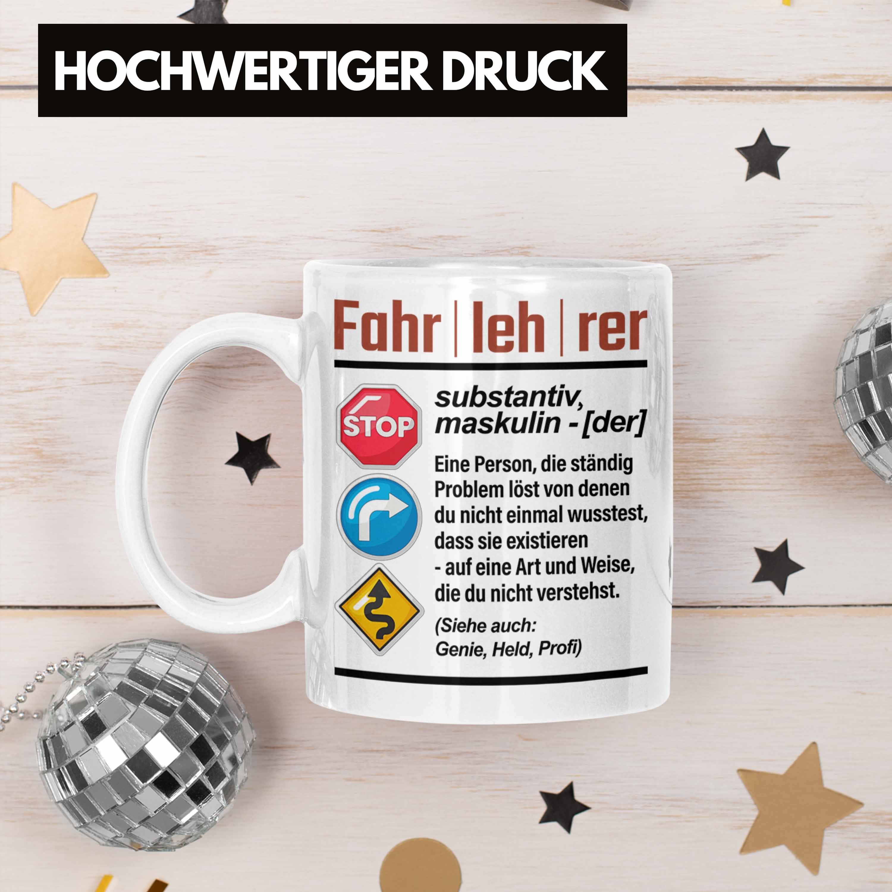 Trendation Tasse Fahrlerer Tasse Geschenk Geschenkidee Spruch Lustiger Weiss Fahrlerer für