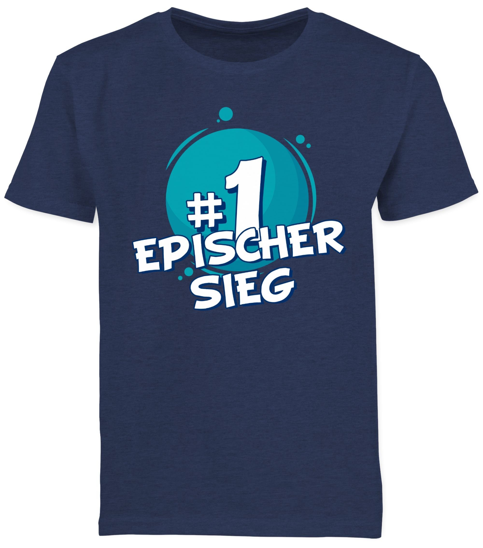 Sieg und Dunkelblau T-Shirt Meliert #1 Shirtracer Epischer Kinderkleidung Co 3