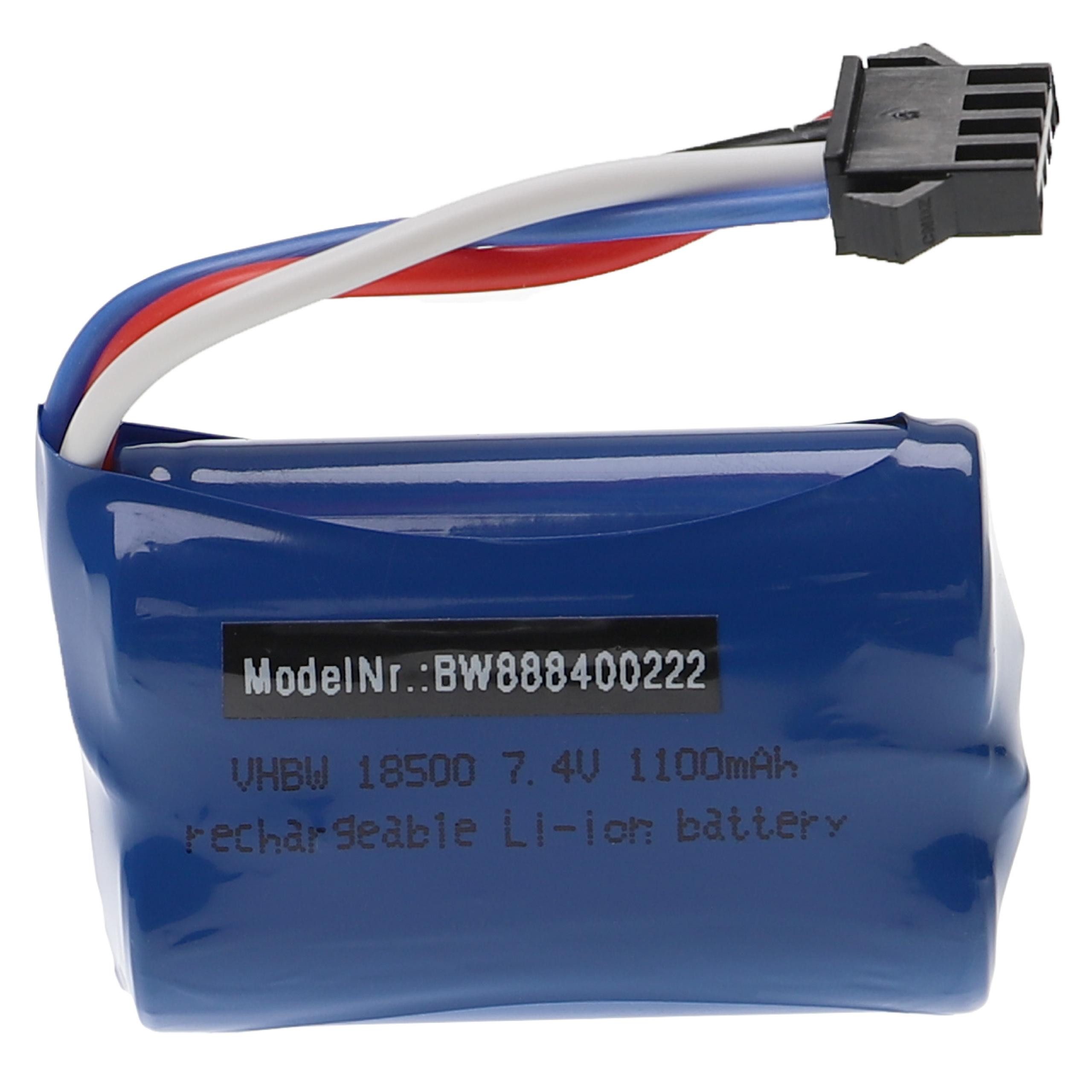 vhbw Akku passend für Huanqi 960 Fernbedienung / Beleuchtung / Waffe / Akku Akku 1100 mAh (7,4 V, 1 St), Leistungsfähiger Austausch-Akku für Ihre RC Modelle, Wiederaufladbar