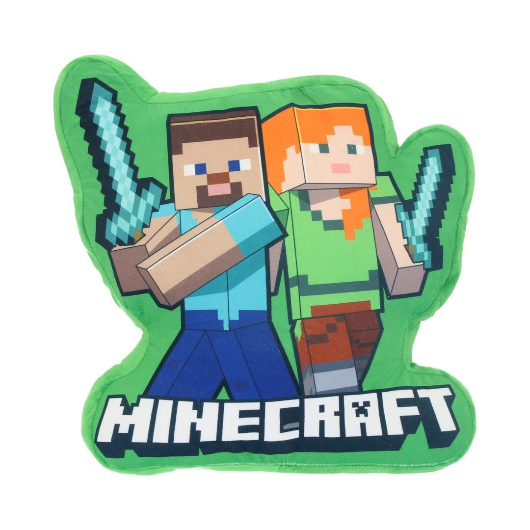 Minecraft Dekokissen Gamer Minecraft Steve Alex Creeper 3D Kissen 40x40 cm