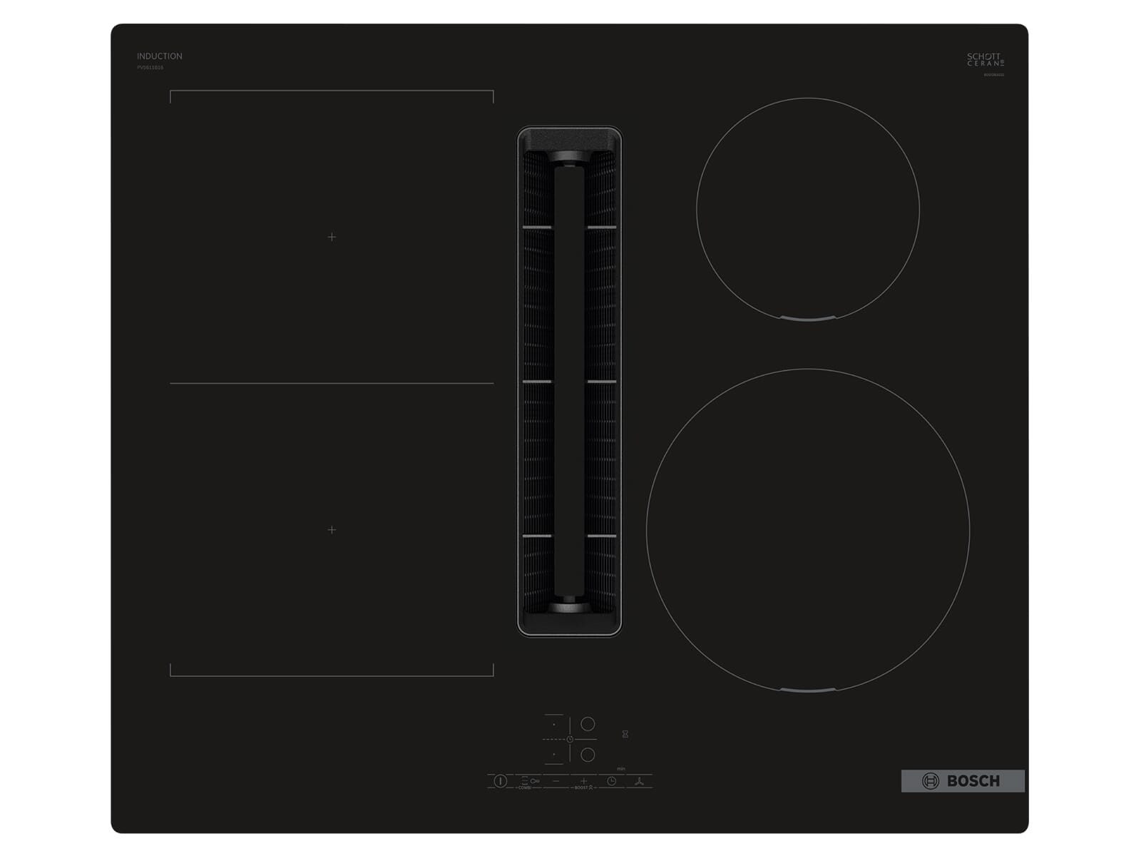 BOSCH Kochfeld mit Dunstabzug PVS611B16E, Timer, TouchControl-Bedienung