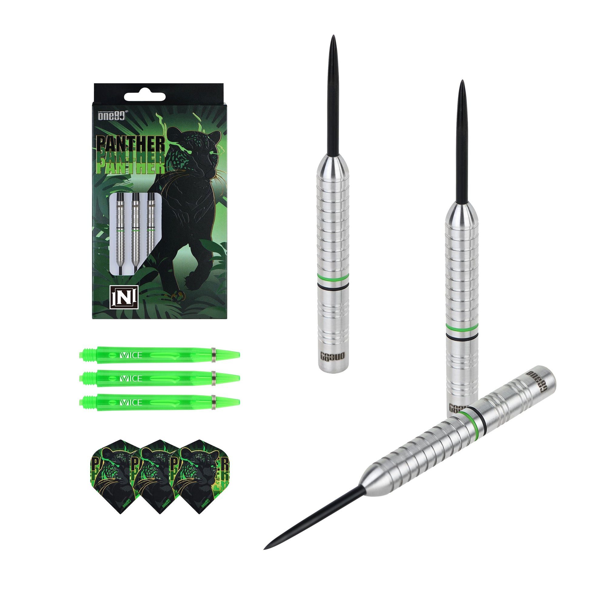 one80 Dartpfeil Panther-N Wolfram Darts 26g Tungsten, Griffiges Barrel unterstützt eine konstante Griffkontrolle