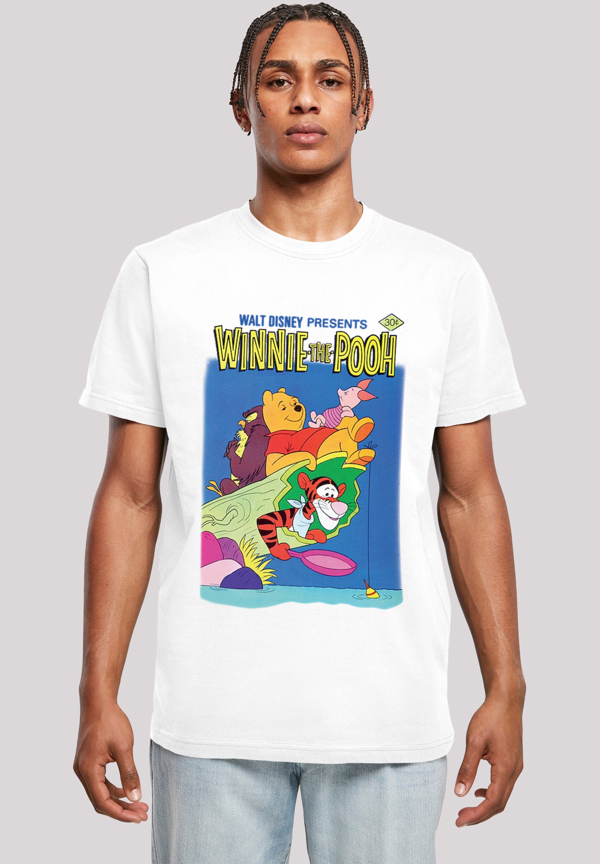 T-Shirt F4NT4STIC Disney Herren,Premium Winnie Poster Merch,Regular-Fit,Basic,Bedruckt weiß Puuh