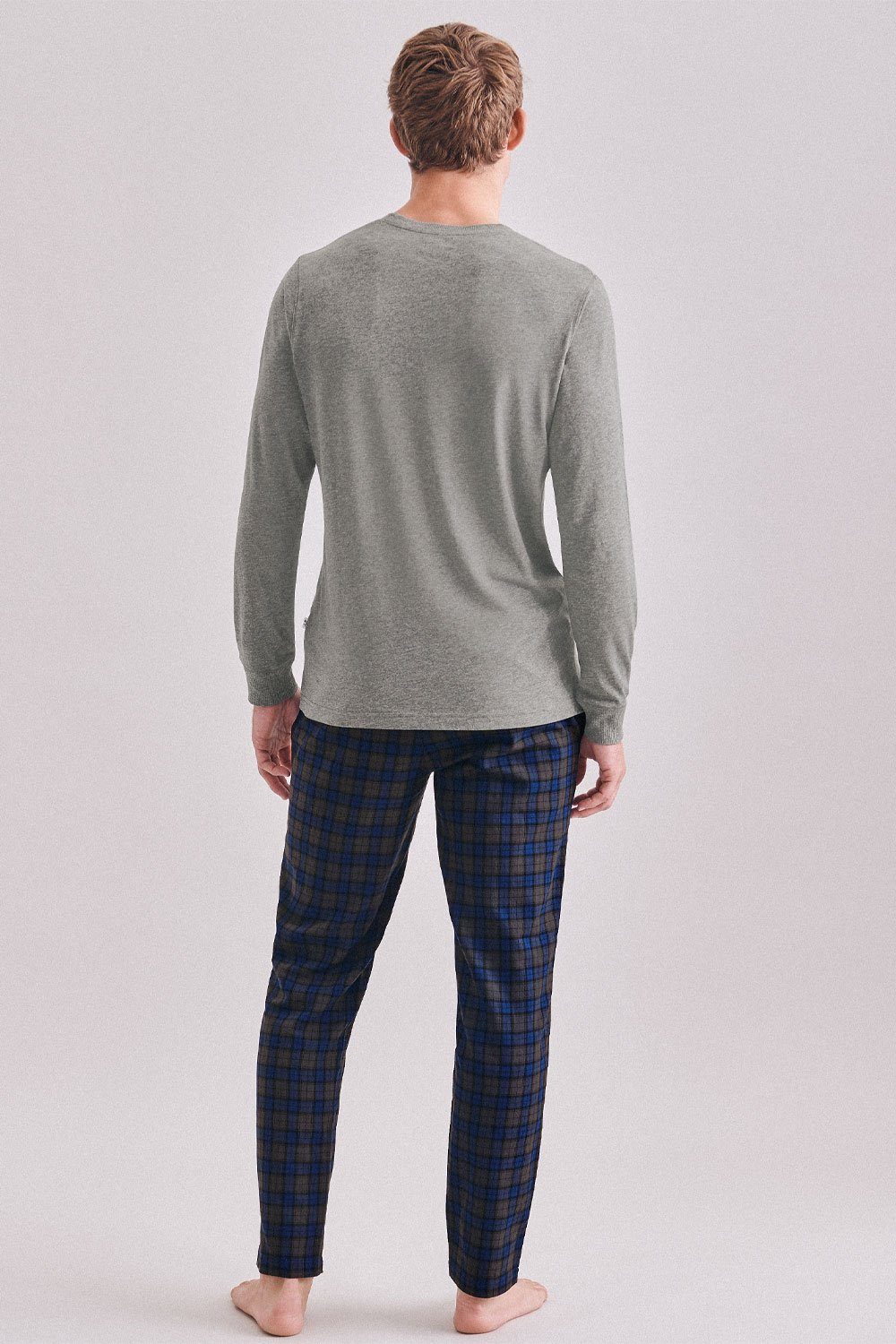 & Pyjama Mix Pyjama olive grey/navy seidensticker Match check 100006