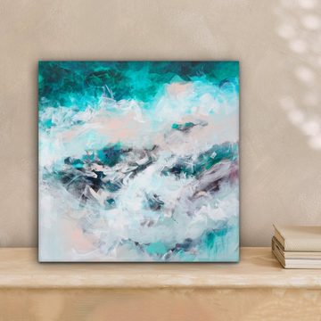 OneMillionCanvasses® Leinwandbild Abstrakt - Meer - Blau - Farbe, (1 St), Leinwand Bilder für Wohnzimmer Schlafzimmer, 20x20 cm