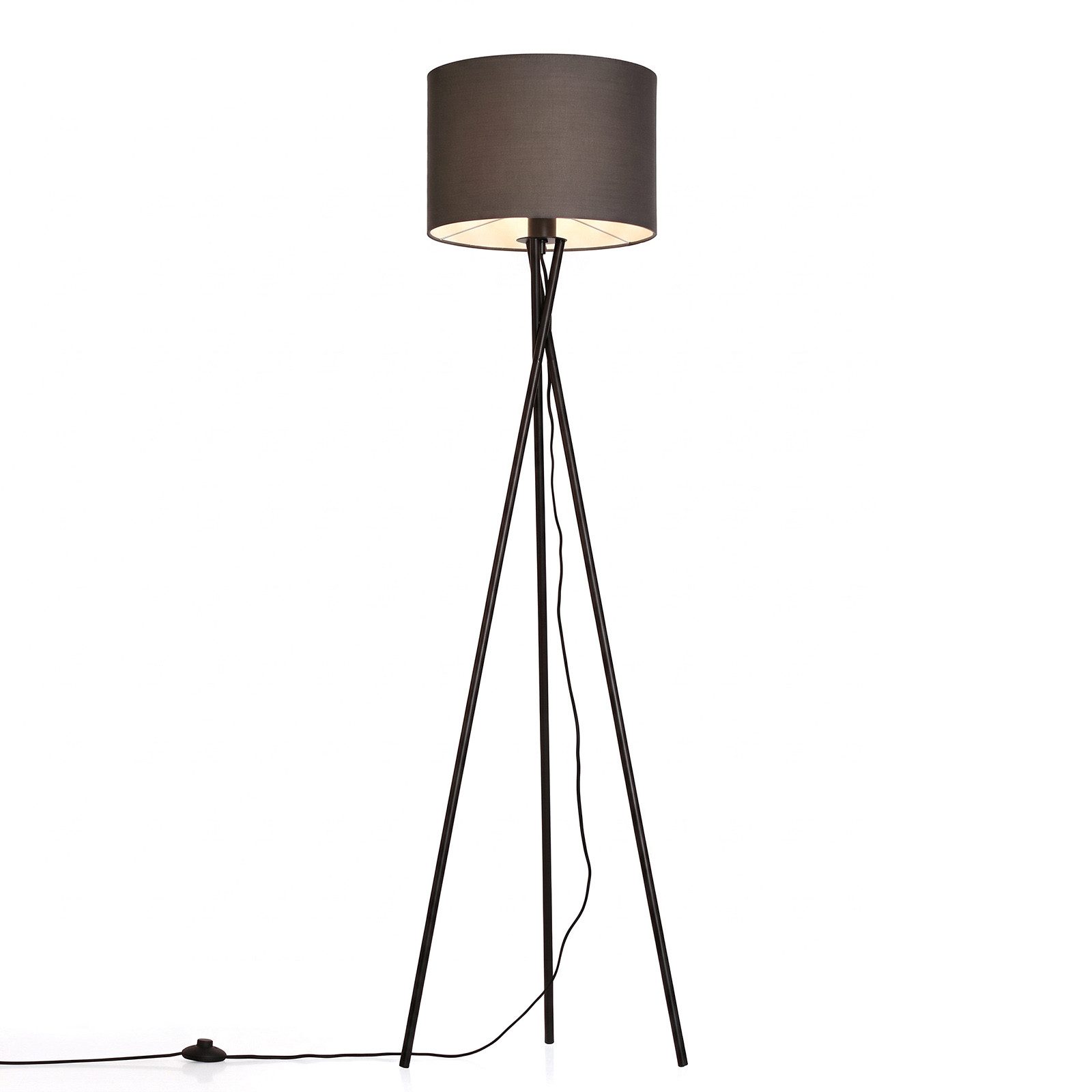 OTTO home Stehlampe Avveline - Textilschirm Stehleuchte, ohne Leuchtmittel, standfestes Stativ, H: 153 cm, Stoffschirm Ø 36 x 25 cm, Fassung E27