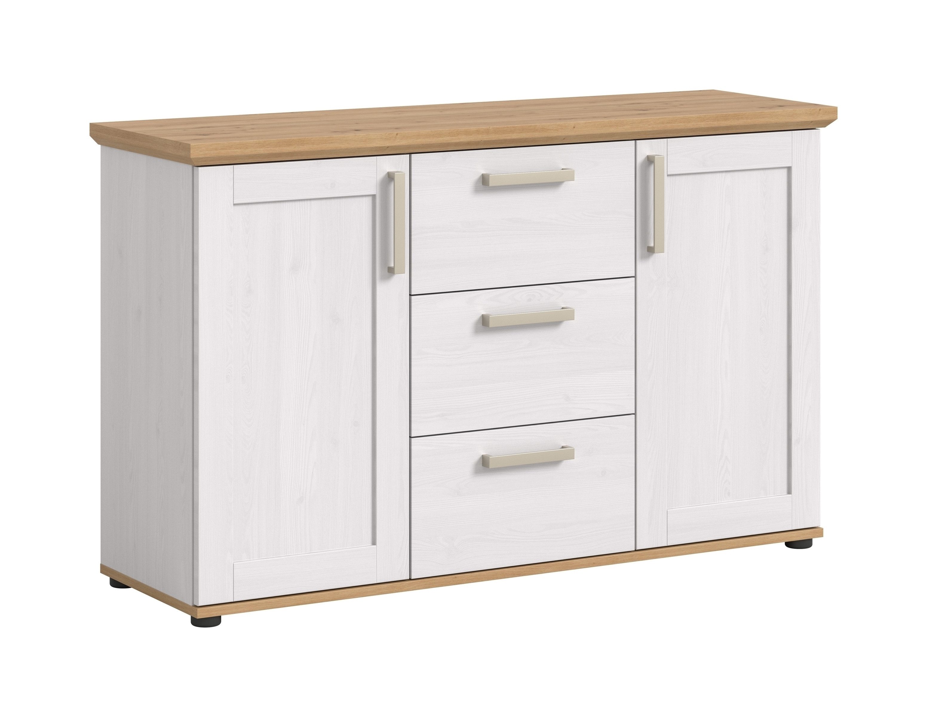 freiraum Sideboard Verona, 2 Türen, 3 Schübe, Sibiu Lärche Dekor - 129x80x40cm (BxHxT)