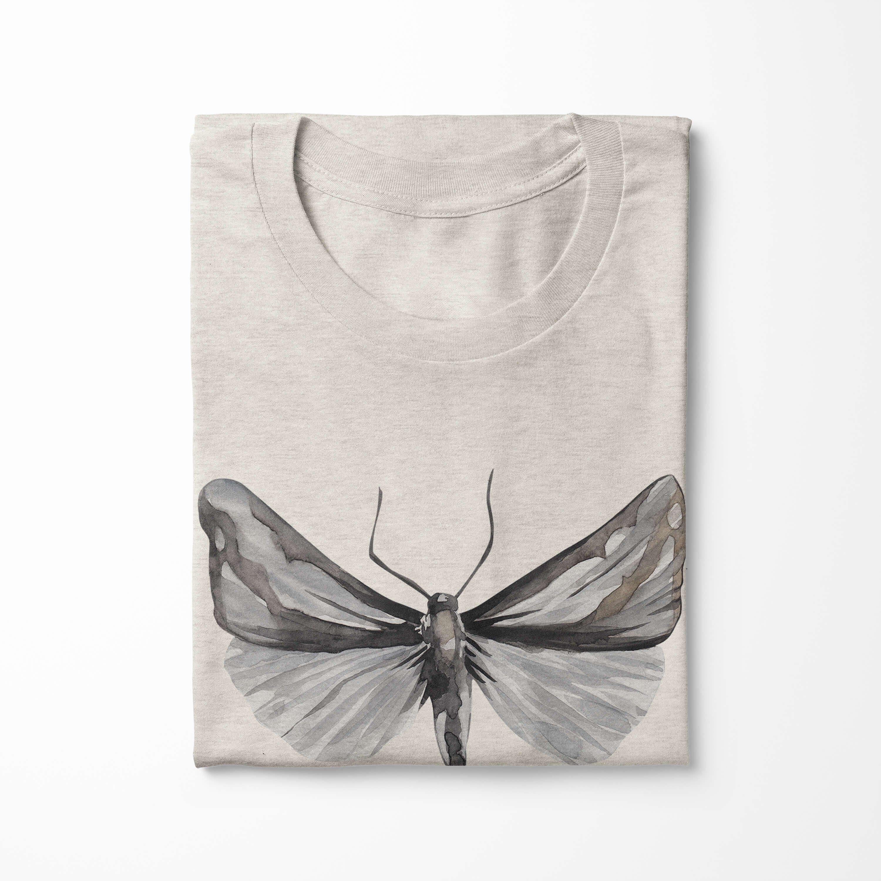 Farbe Ökomode Bio-Baumwolle Organic T-Shirt Art Aquarell (1-tlg) 100% Herren Shirt Nachhaltig Sinus T-Shirt Motte Motiv