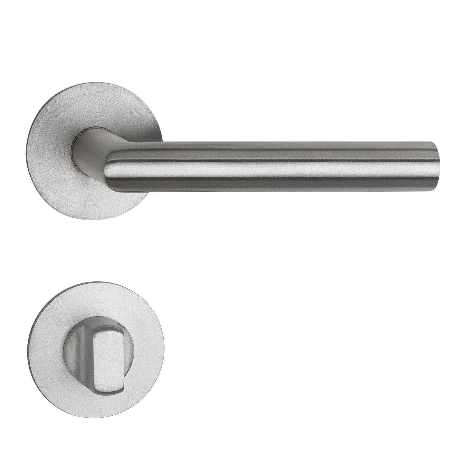 SO-TECH® Drückergarnitur THORE Edelstahl, Flachrosetten, magnetische Cliptechnik, Bad / WC Türen Türgarnitur Edelstahl gebürstet