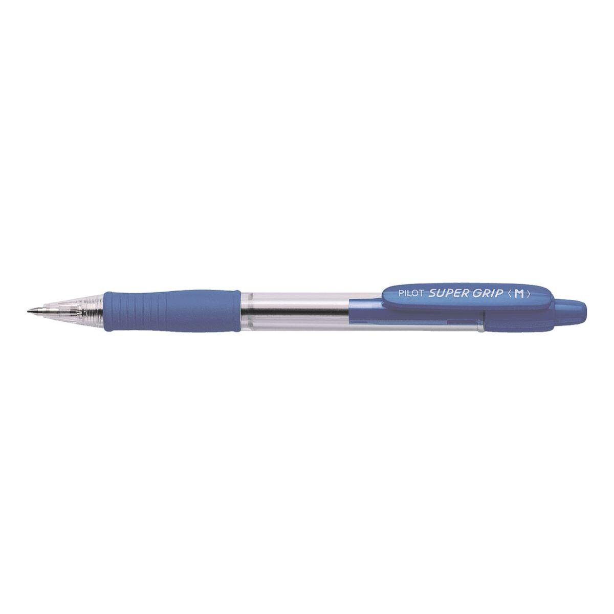 PILOT Kugelschreiber Super Grip M, Strichstärke 0,4 mm, mit Druckmechanik blau