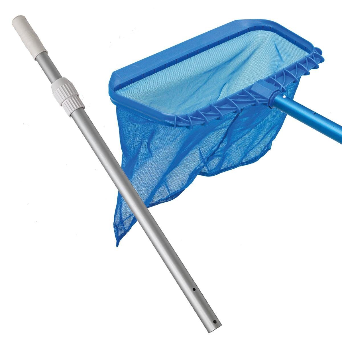 POWERHAUS24 Kescher Premium Bodenkescher-Set mit Alu-Teleskopstange