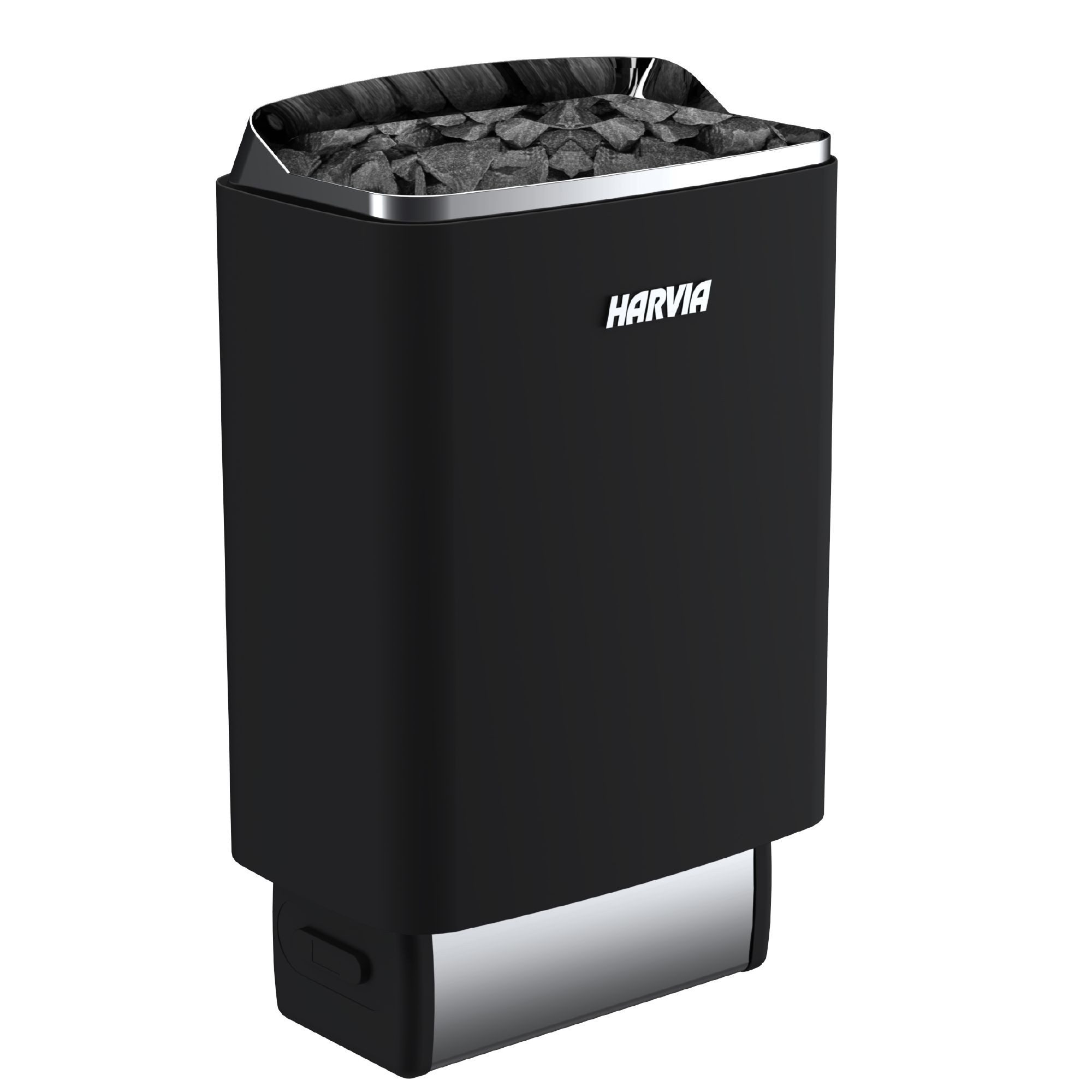 HARVIA Saunaofen Top Steel M45E Elektro-Saunaofen 4,5 kW, für separates steuergerät, 4,5 kW, externe Steuerung, Platzsparender 4,5-kW-Saunaofen für 3–6 m³, für externe Steuerung