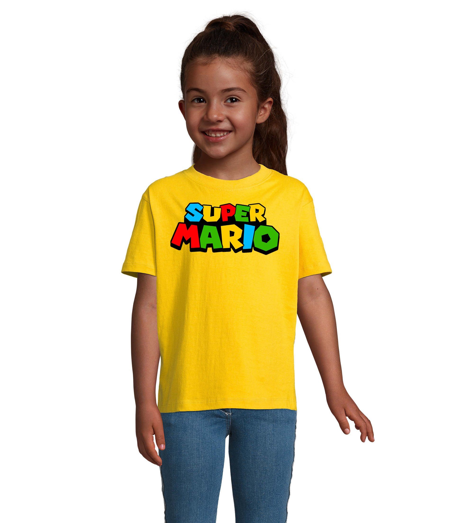 Blondie & Brownie T-Shirt Kinder Super Mario Retro Gamer Gaming Konsole Spiele