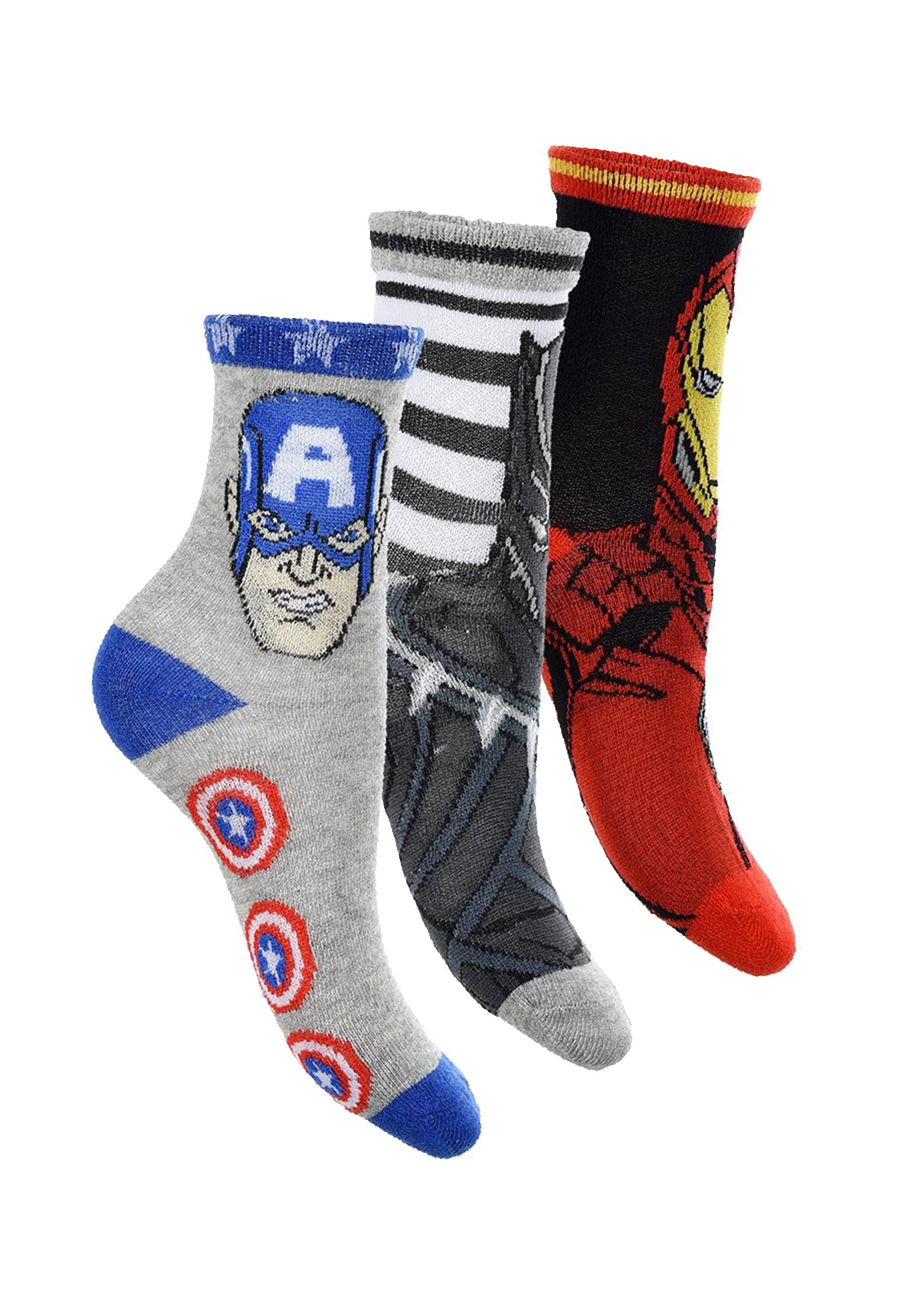 The AVENGERS Socken Captain America Iron-Man Hulk Kinder Jungen Socken Strümpfe (6-Paar)
