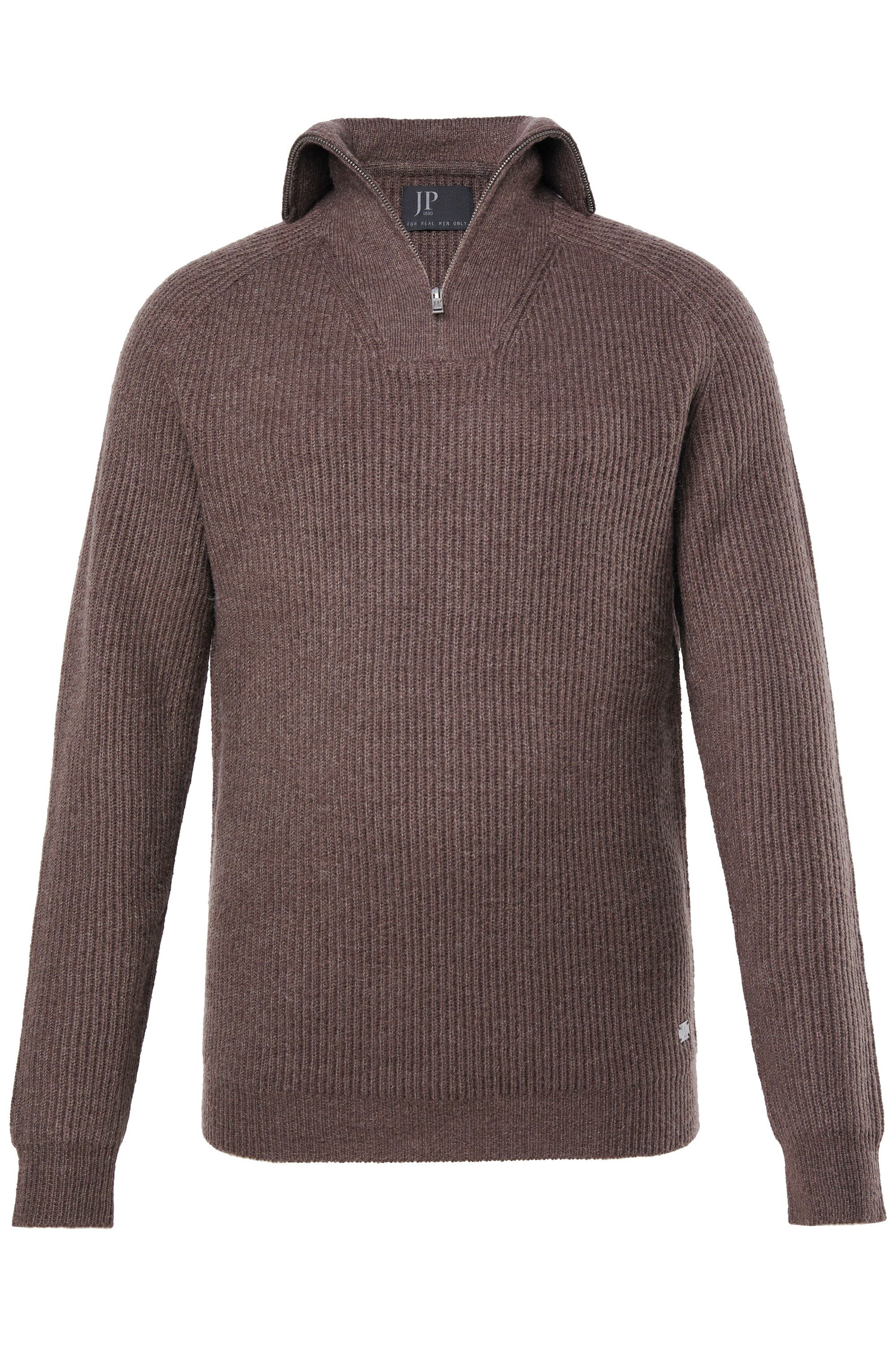 JP1880 Rundhalspullover JP1880 Stricktroyer Zippkragen bis günstig online kaufen