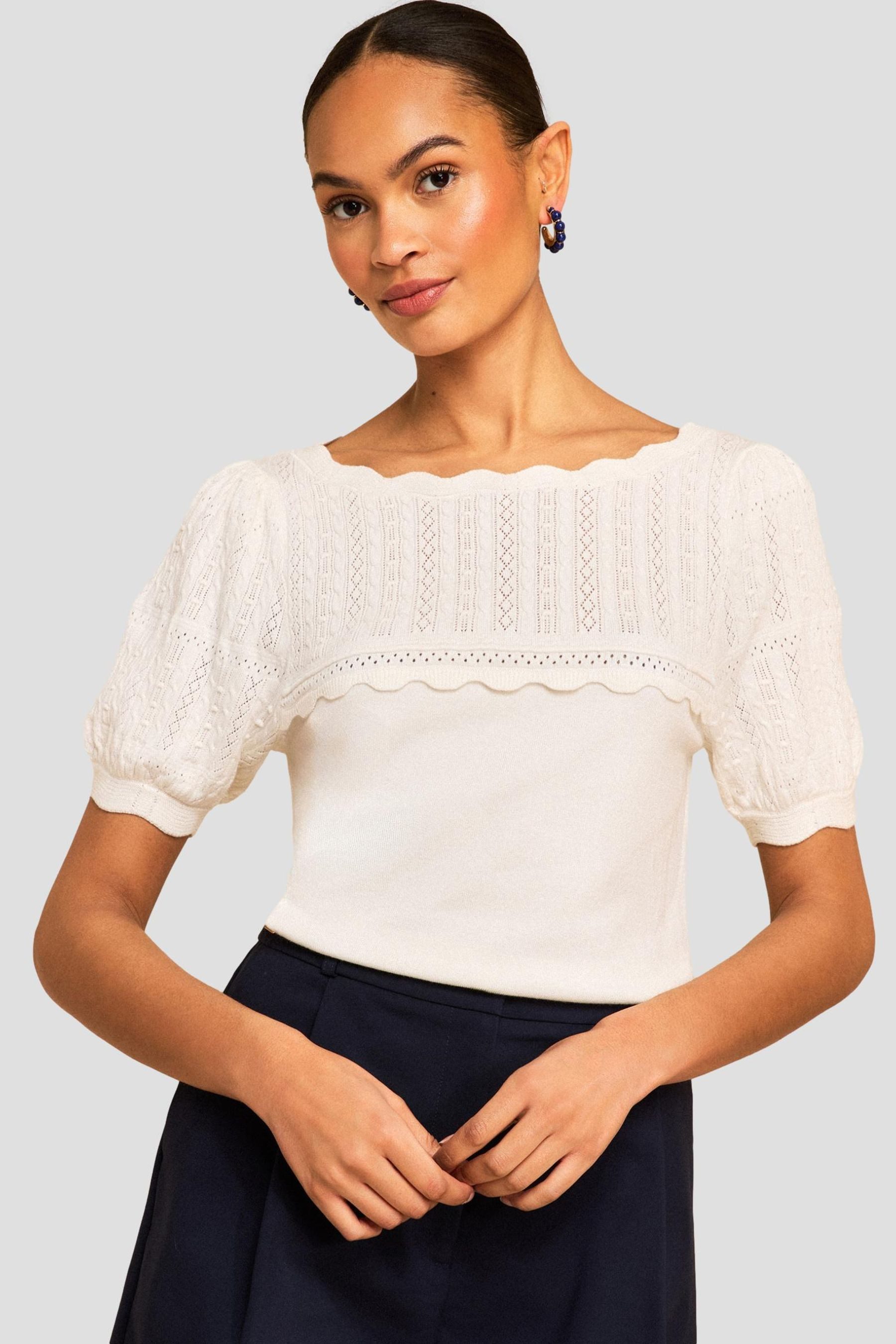 Kurzarmbluse Love & Roses kurzärmeliges Strickoberteil, Regular