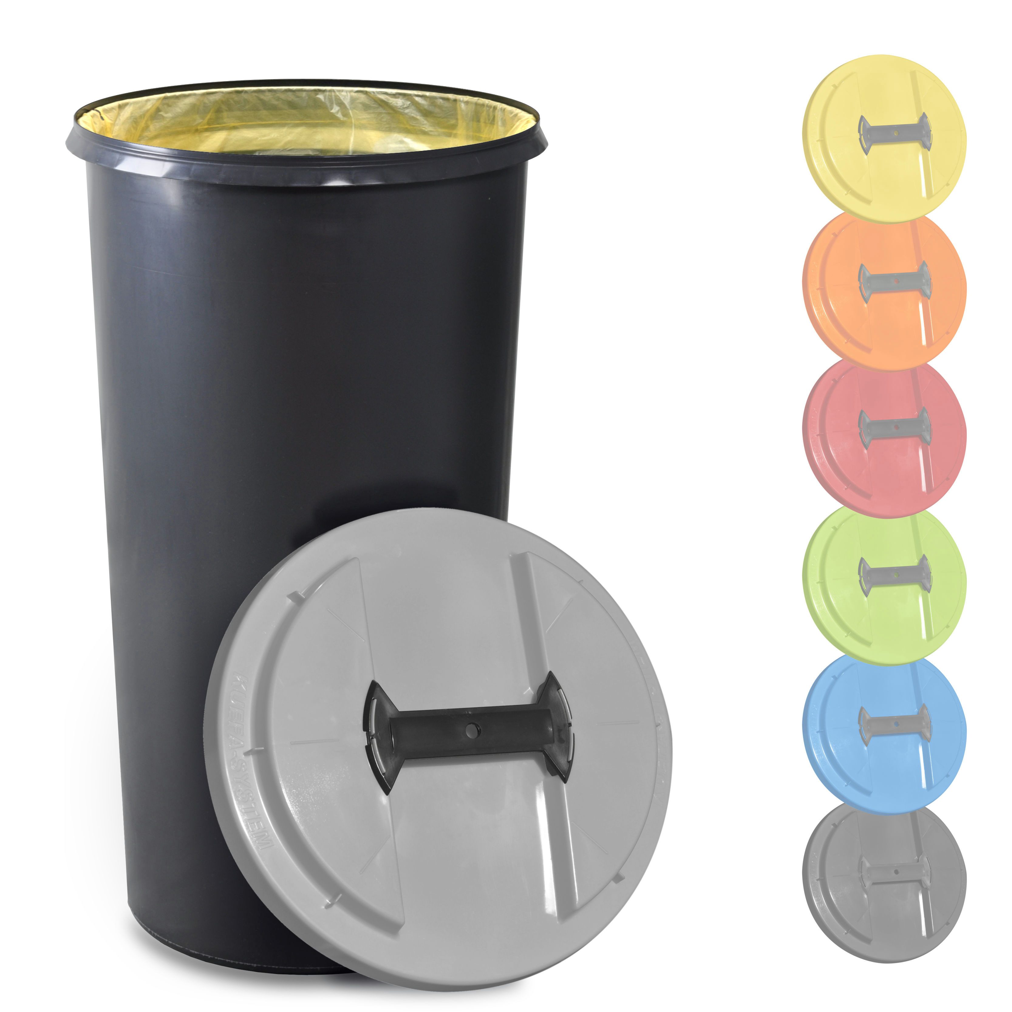 KUEFA Müllsackständer BSC 60L Mülleimer Gelber Sack, inkl. Klemm-Ring, UV-beständig
