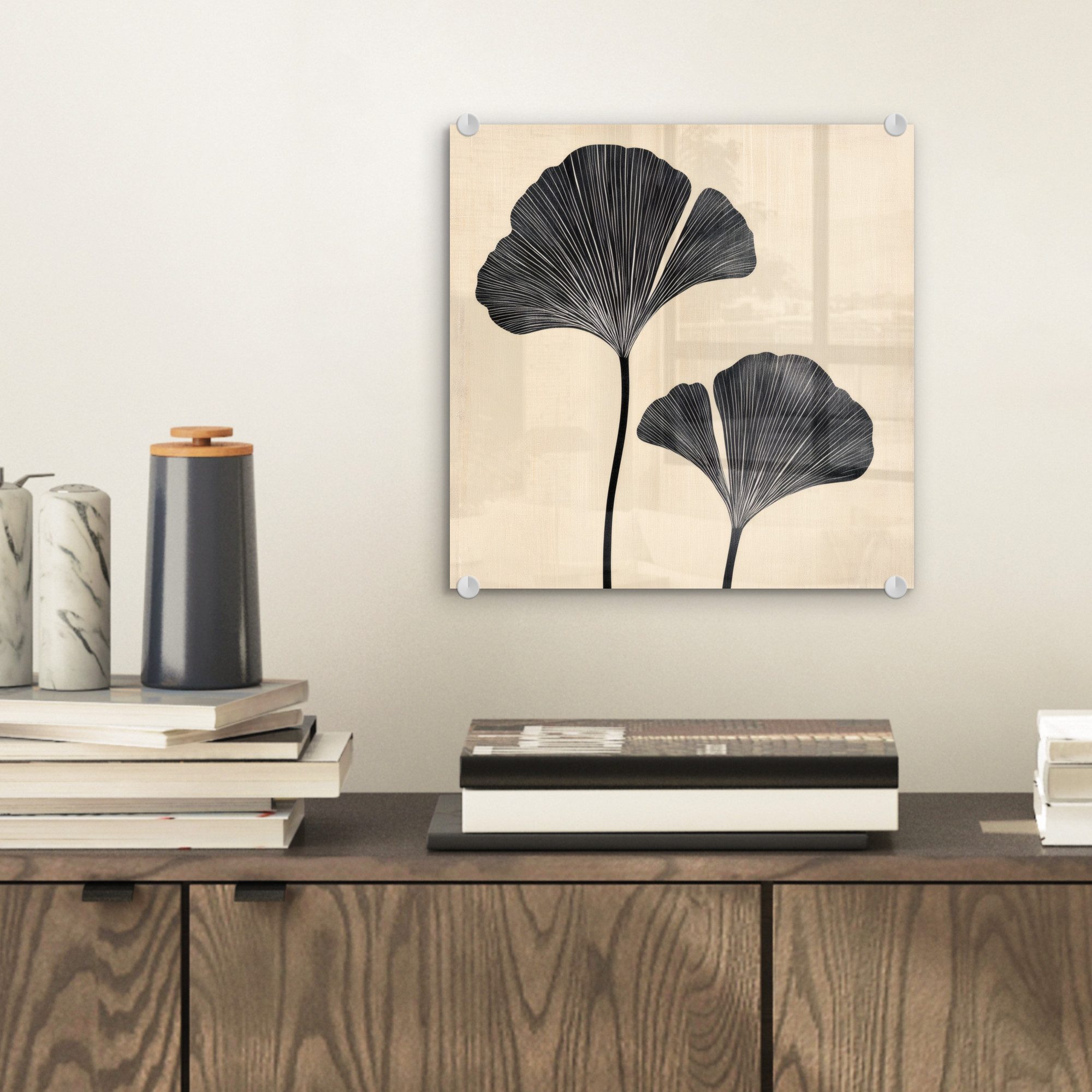 MuchoWow Acrylglasbild Blätter - Minimalistisch - günstig online kaufen
