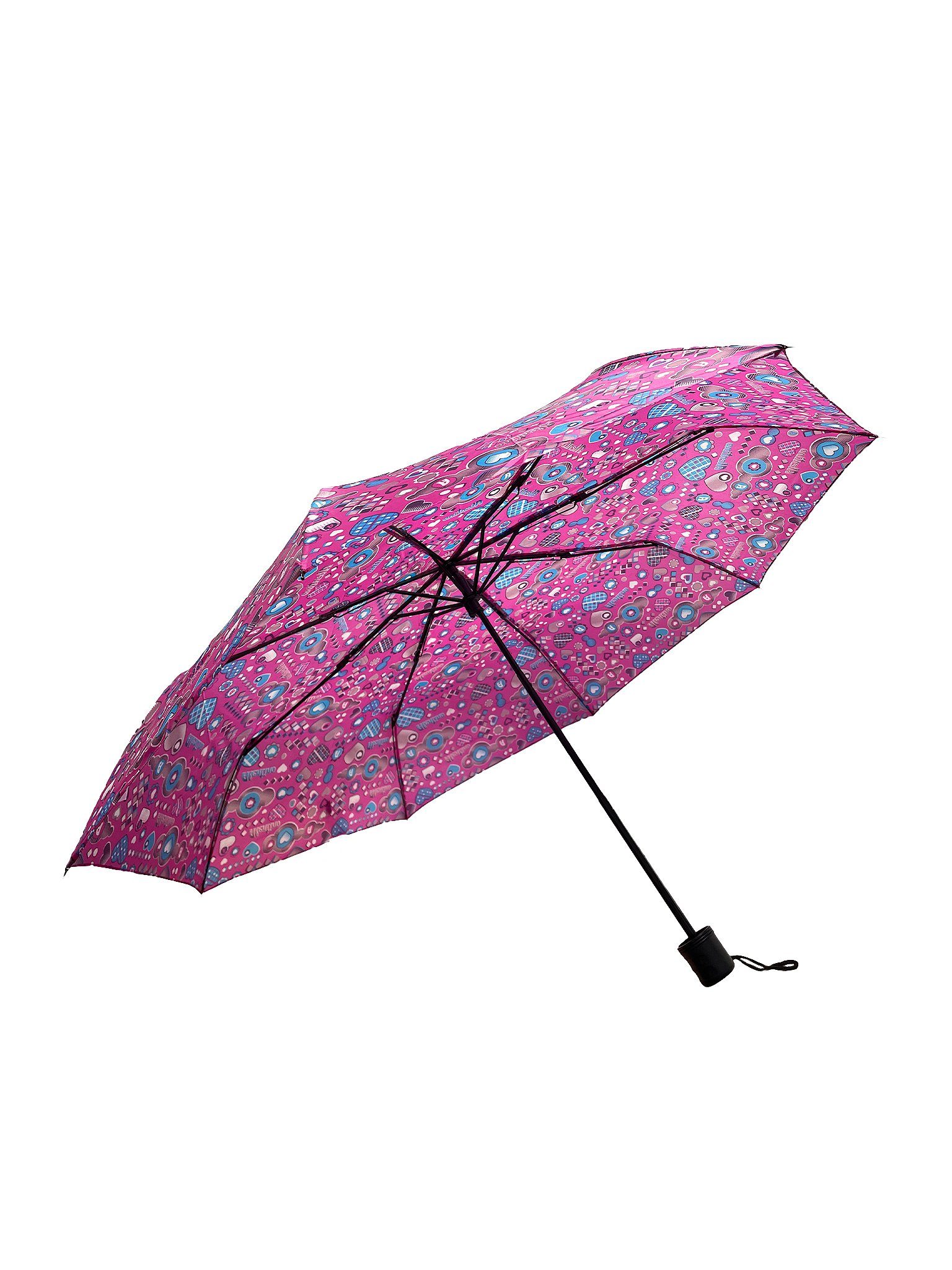 ANELY Taschenregenschirm Kleiner Regenschirm Paris Gemustert Taschenschirm, 6746 in Pink