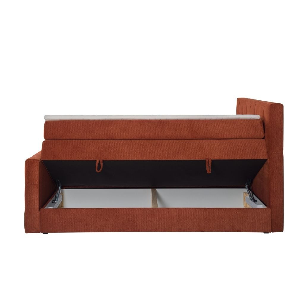 AN FURNITURE STORE Boxspringbett ROYAL mit Bettkasten, Topper, gepolstertes Kopfteil, Bonellmatratze, 120x200 Bett + Topper, Boxbett, 2 Bettkasten
