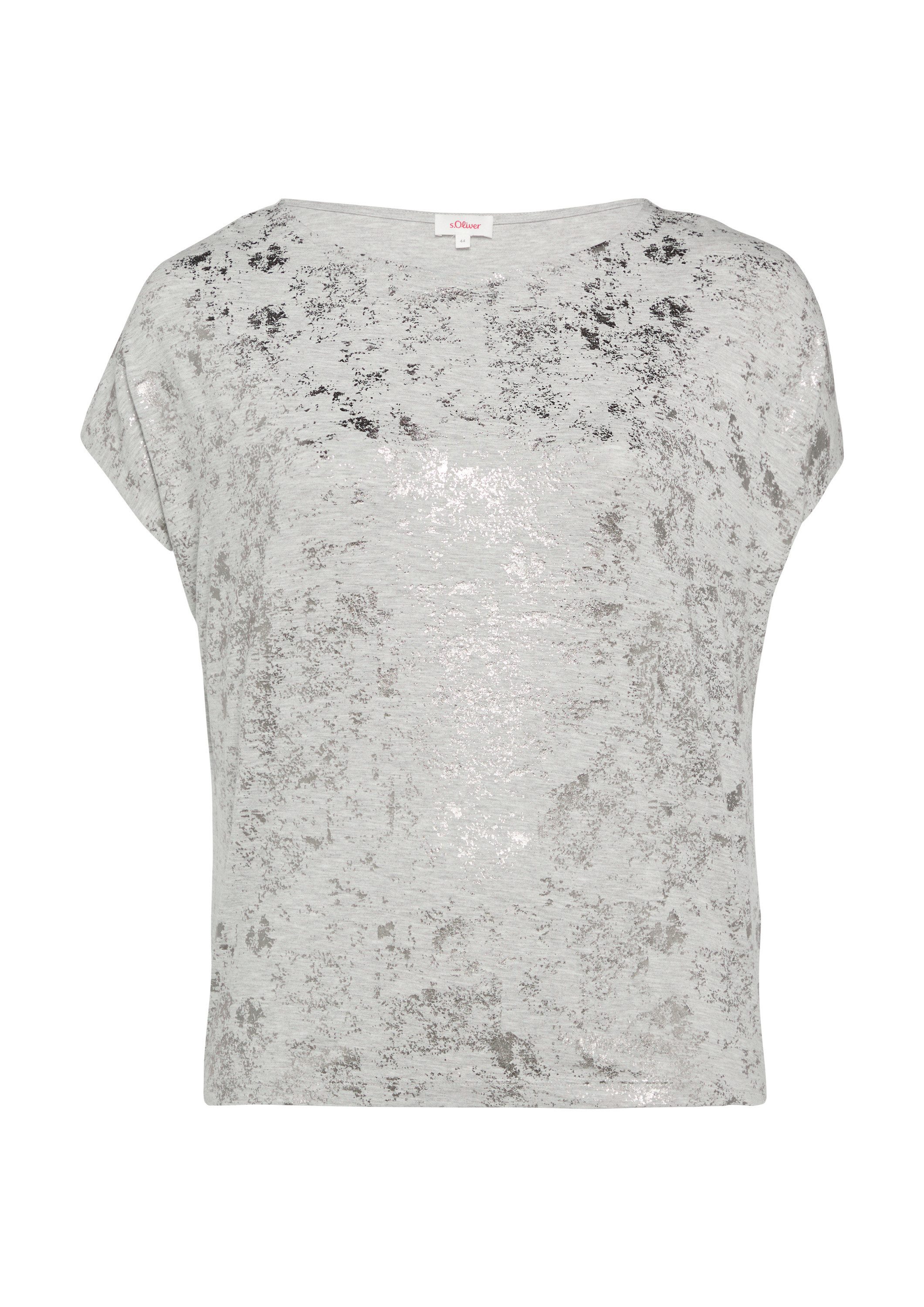 s.Oliver Kurzarmshirt T-Shirt T-Shirt mit Glitzer-Frontprint günstig online kaufen