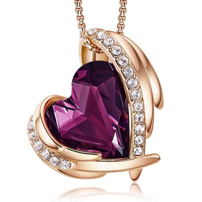 Housruse Collier Rose Gold Herz Anhänger Halskette Elegantes Geschenk für Frauen Mode