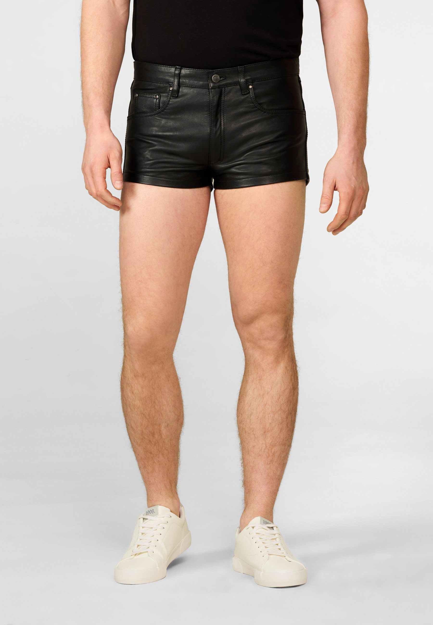 RICANO Lederhose Shorts Ledershorts aus hochwertigem Rindsleder