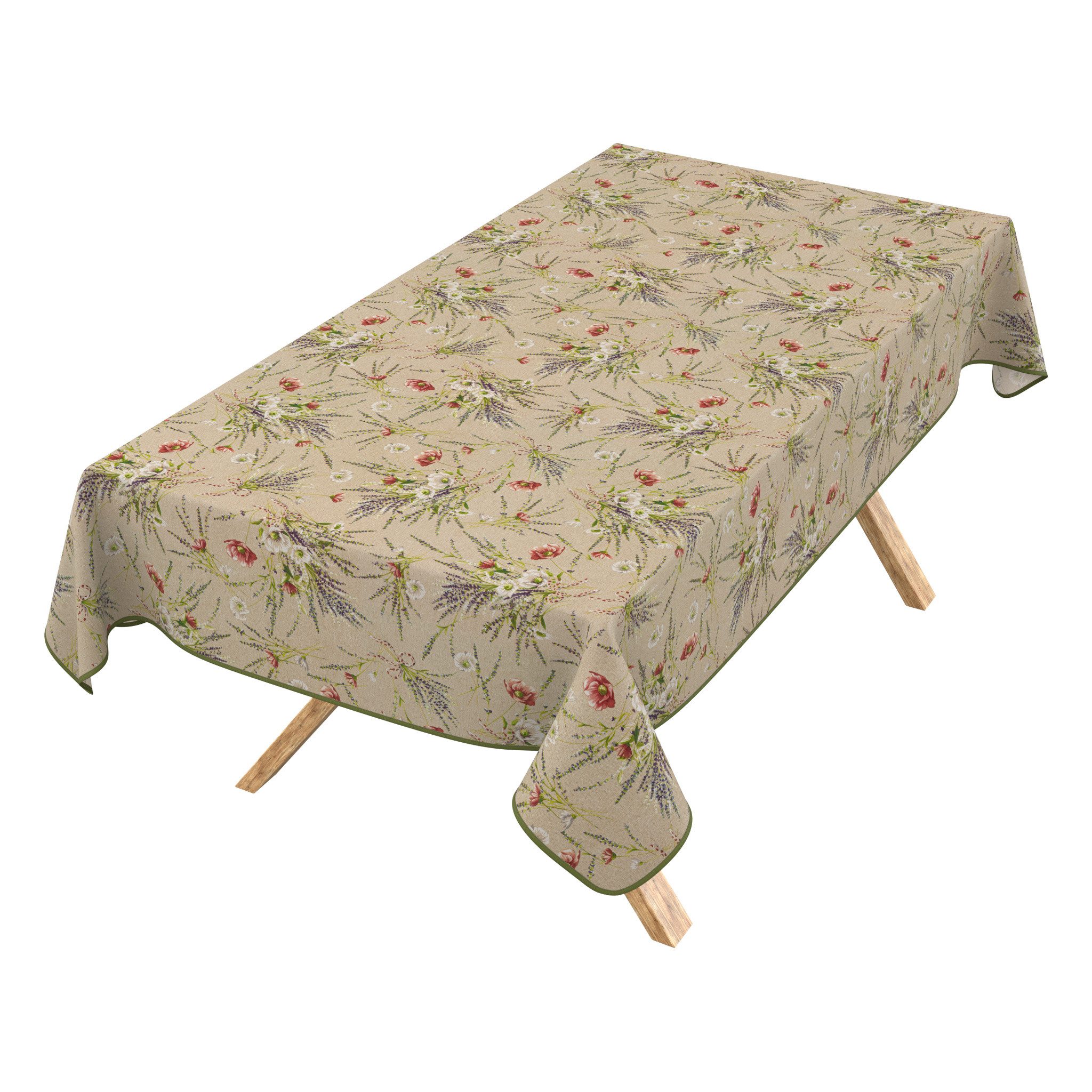 ANRO Tischdecke Wachstuch Adriana abwaschbar mit Saum, rechteckig 90x130 cm, Silk-Touch matt, wasserabweisend