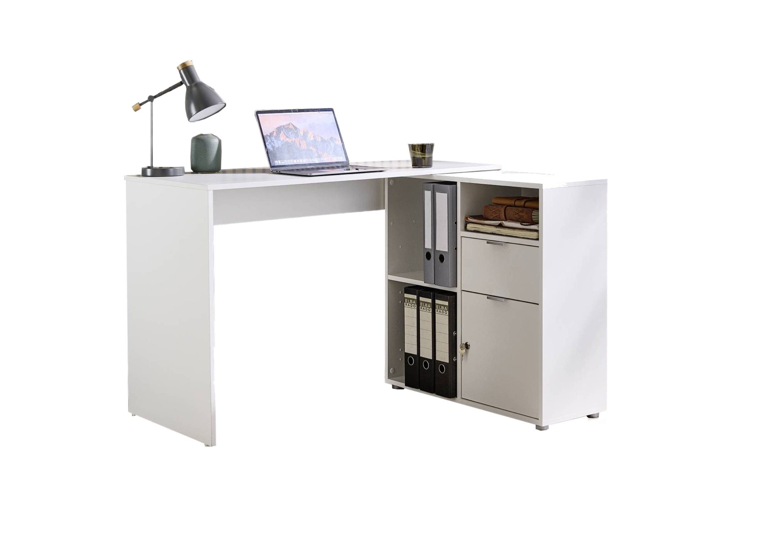 BMG Möbel Eckschreibtisch LENI (Schreibtischplatte mit Regal), Breite 110 c günstig online kaufen