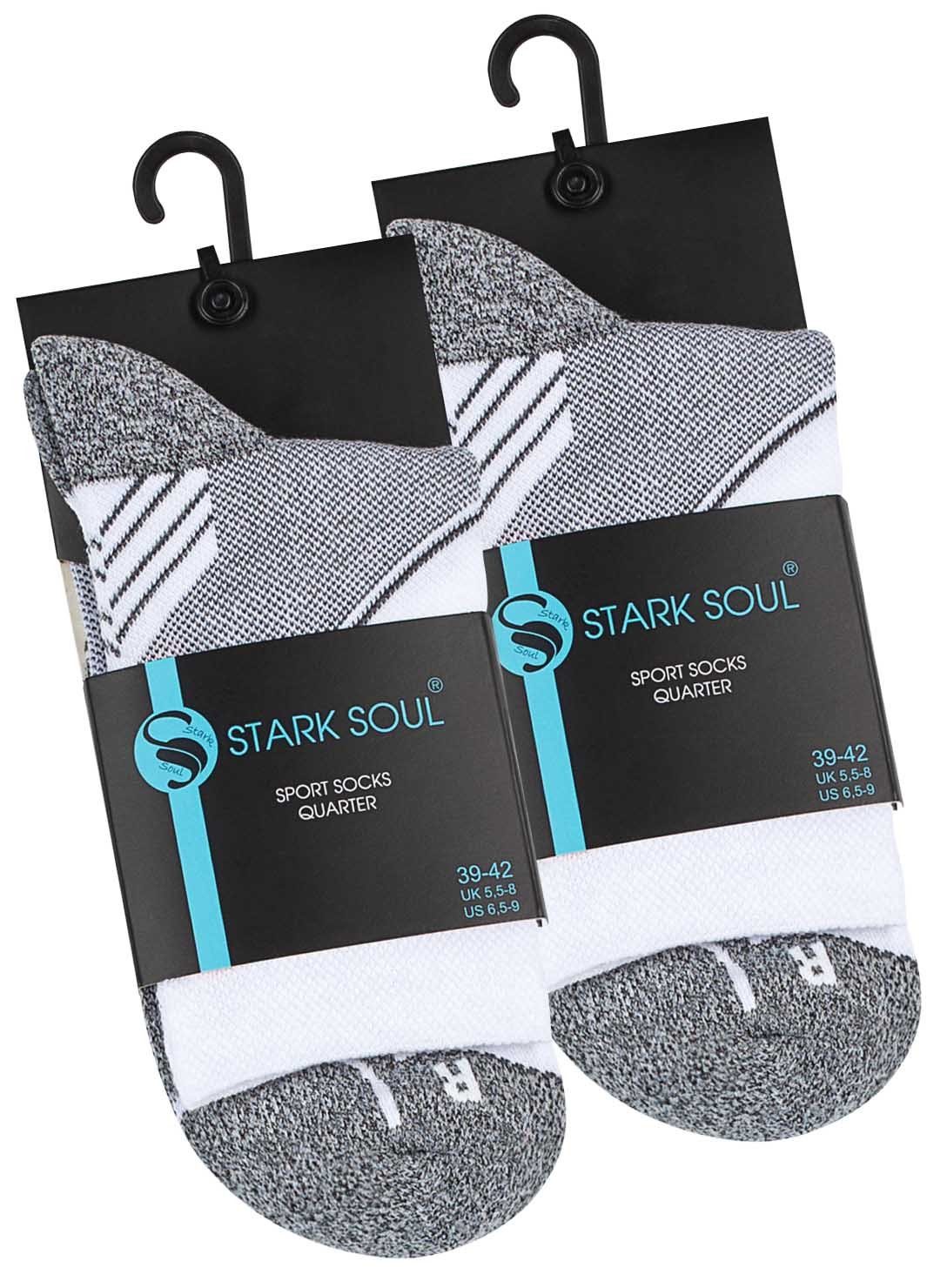 Stark Soul® Laufsocken Quarter (2 Performance Gepolsterte weiss - Paar Socken, 2 Sport Paar) Laufsocken Sohle