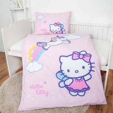 Babybettwäsche Hello Kitty Baby Bettwäsche mit Einhorn 40 x 60 und 100 x 135 cm, Herding