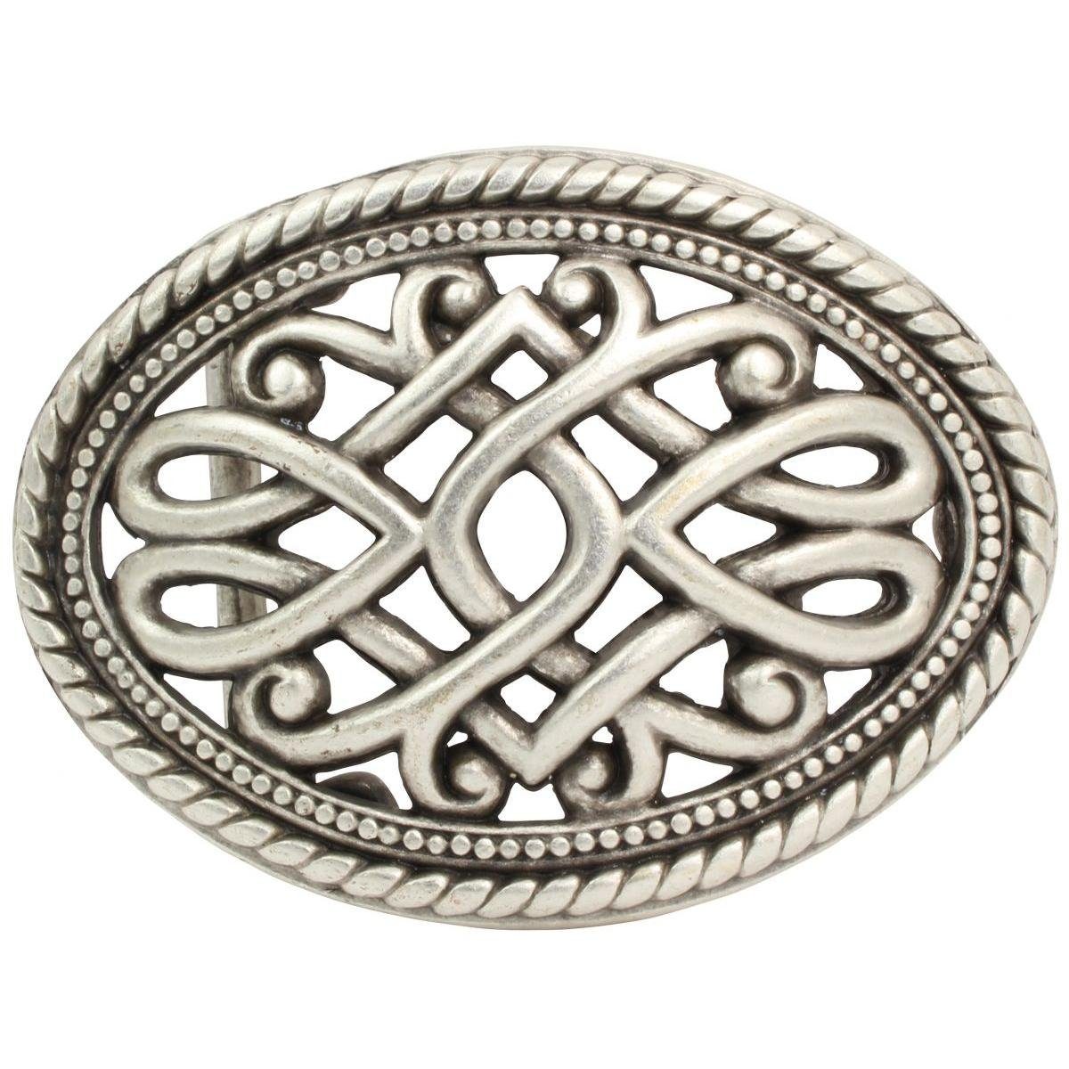 Gürtelschnalle Ornament 4,0 cm - Buckle Wechselschließe Gürtelschließe 40mm - LARP- u