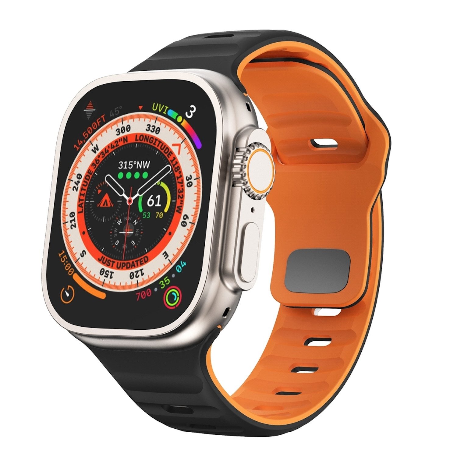 Wigento Smartwatch-Armband Für Apple Watch Ultra 2 / 1 49mm Silikon Design günstig online kaufen