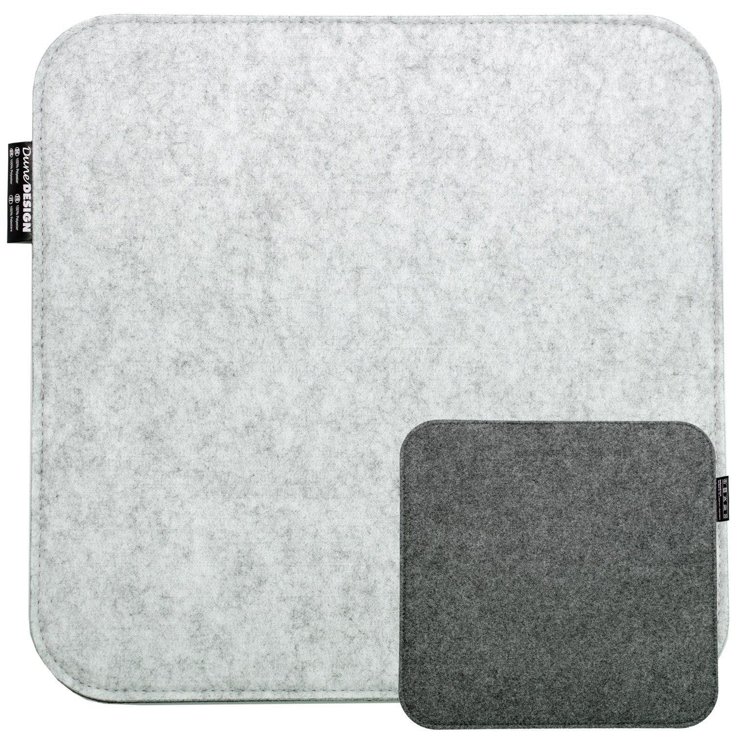 DuneDesign Stuhlkissen Filz Sitzkissen eckig Stuhlkissen Sitzauflage, 35x35cm 8mm grau