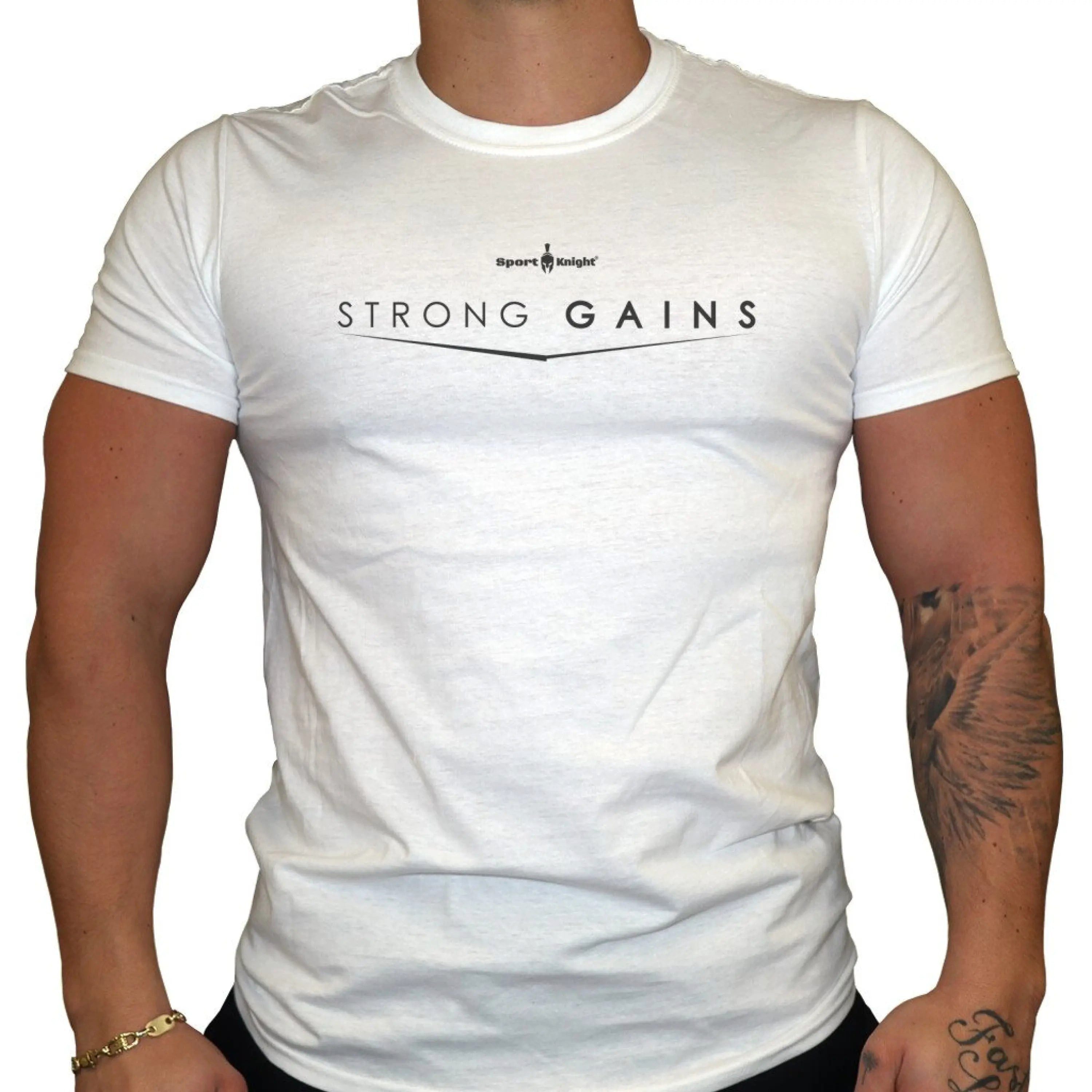 T-Shirt Sport-Knight® Herren Fitness T-Shirt "Strong Gains"