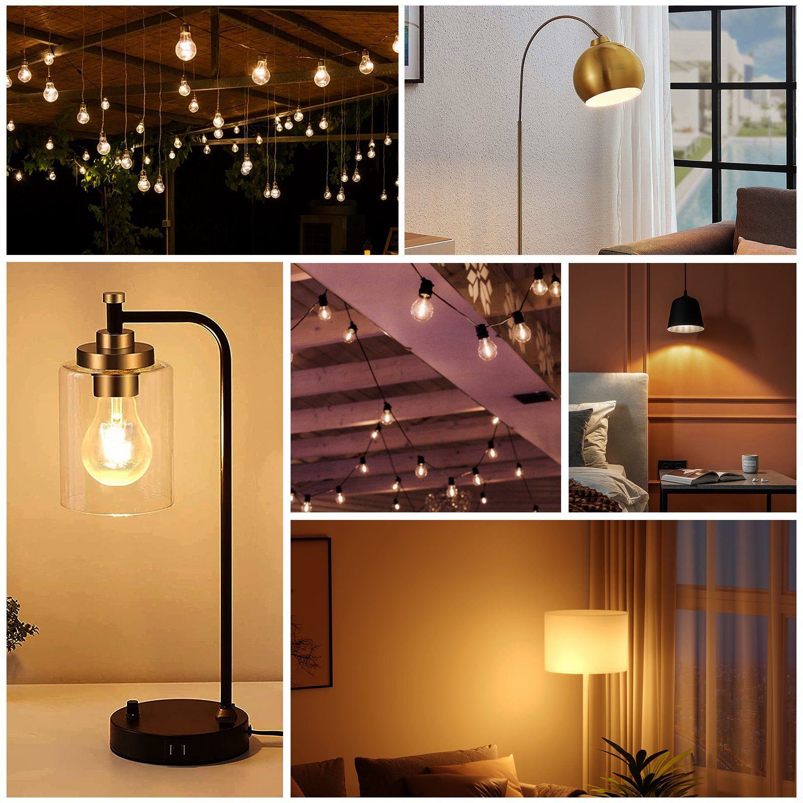 Nettlife LED-Leuchtmittel Lampe E27 Glühbirne: Vintage 3 4W Warmweiss E27, Glühlampe, Edison St., Leuchtmittel A60