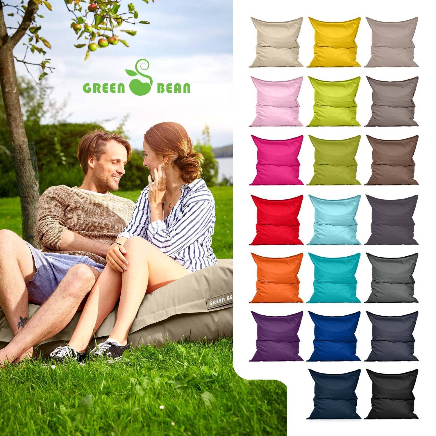 Green Bean Sitzsack XXL Outdoor Sitzsack Square 140x180cm (XXL Riesensitzsa günstig online kaufen