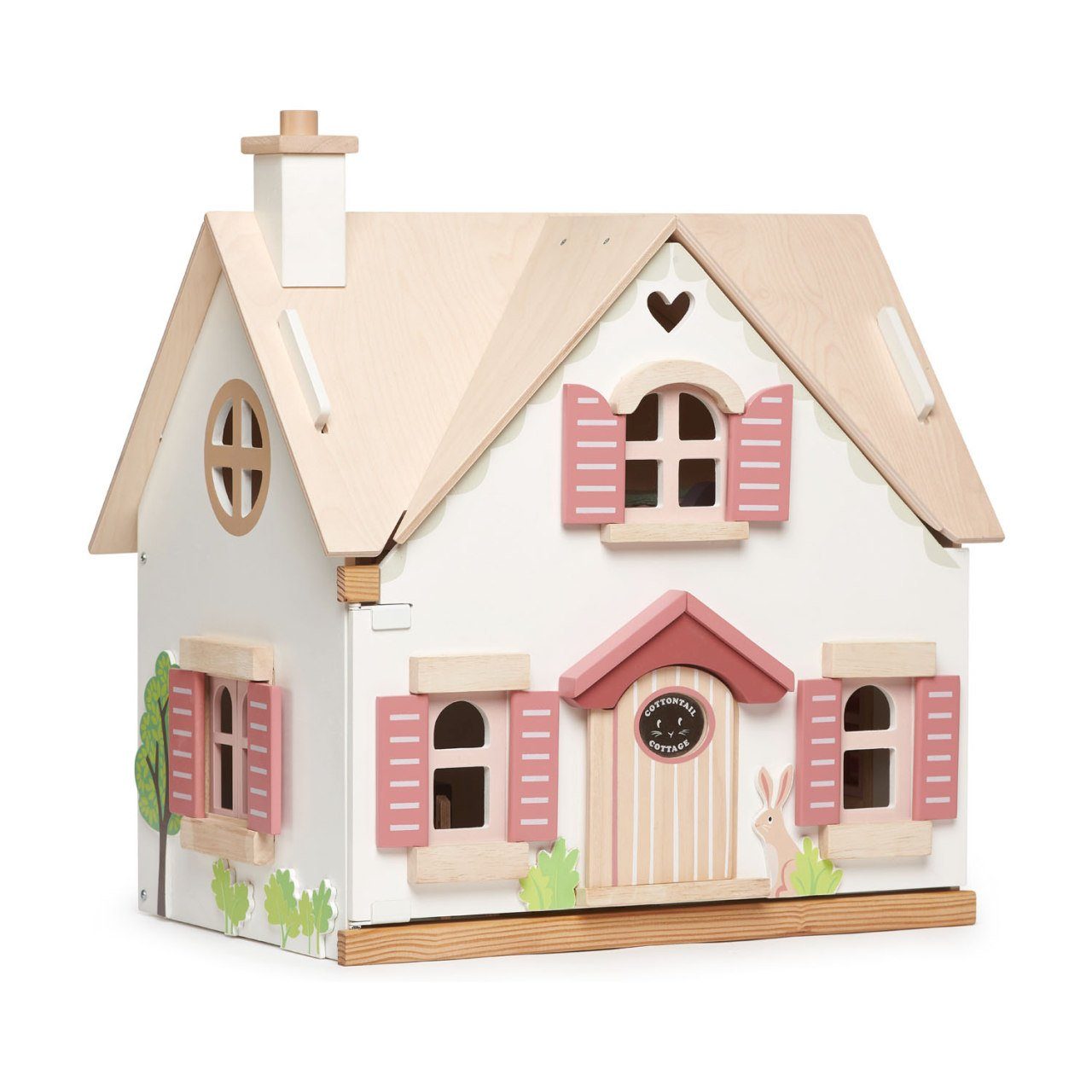 Tender Leaf Toys Puppenhaus Cottage Landhaus mit Möbel Holzpuppenhaus Holzspielzeug