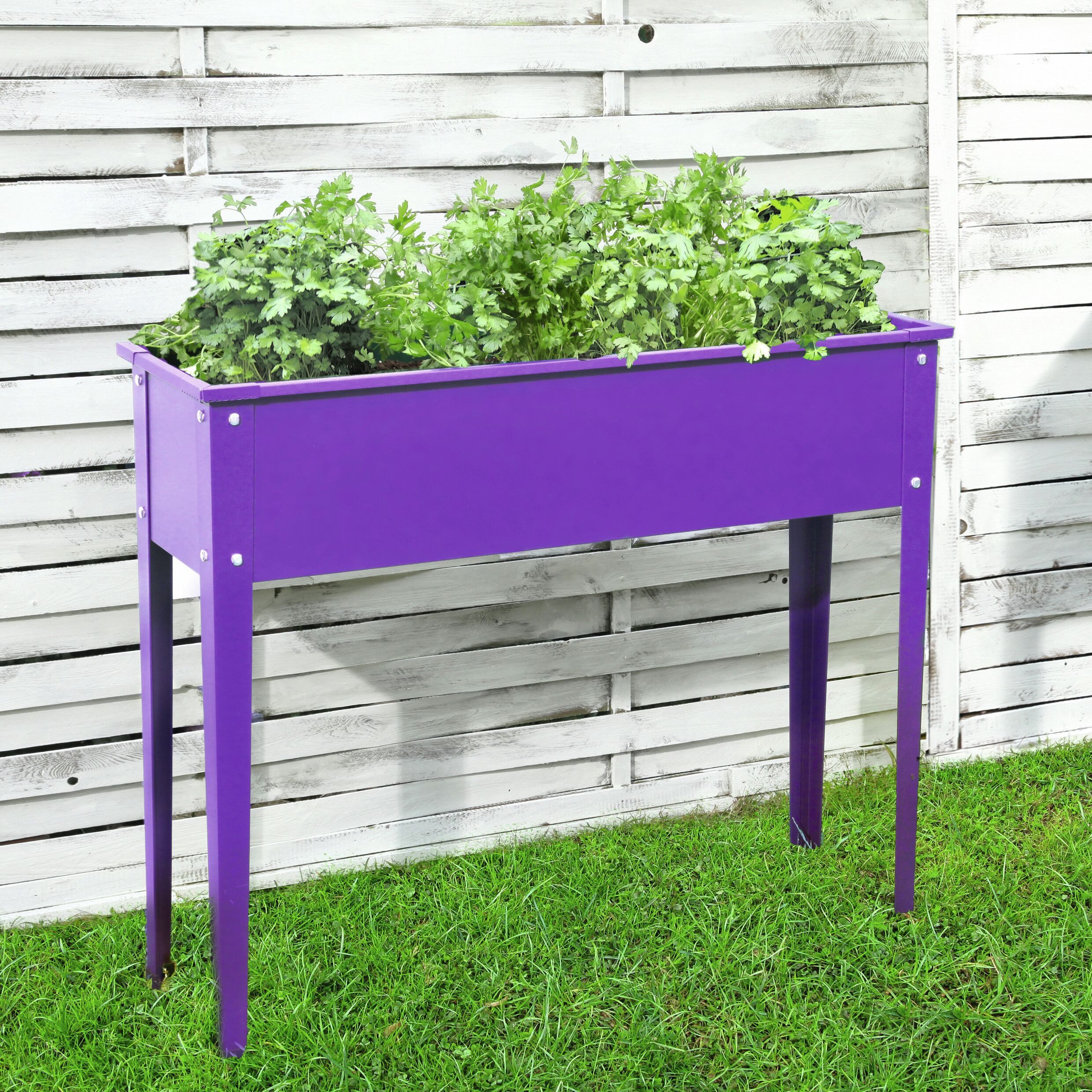 Floraworld Hochbeet, Metall Größe 2 lila glänzend 100 x 30 x 80 cm
