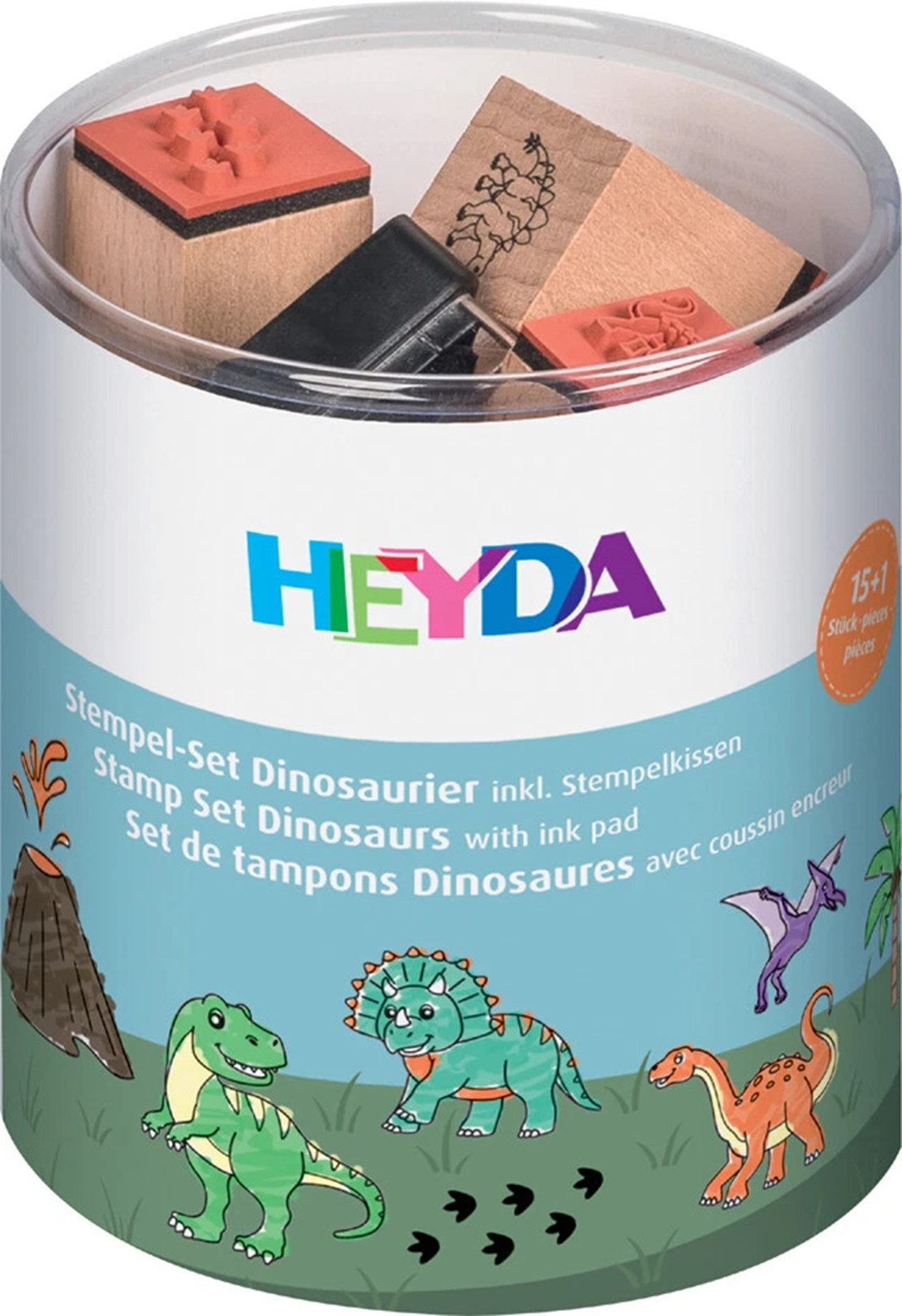 Heyda Stempel StempelSet Dinos 15S - Kreative Abenteuer für kleine Entdecker