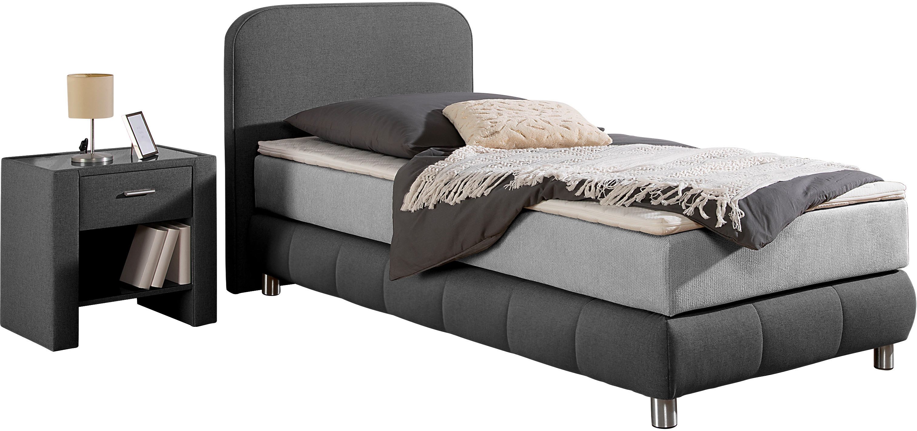 Home affaire Boxspringbett Cesson, in verschiedenen Breiten, inkl. Topper, wahlweise in H2, H3 oder H4 erhältlich