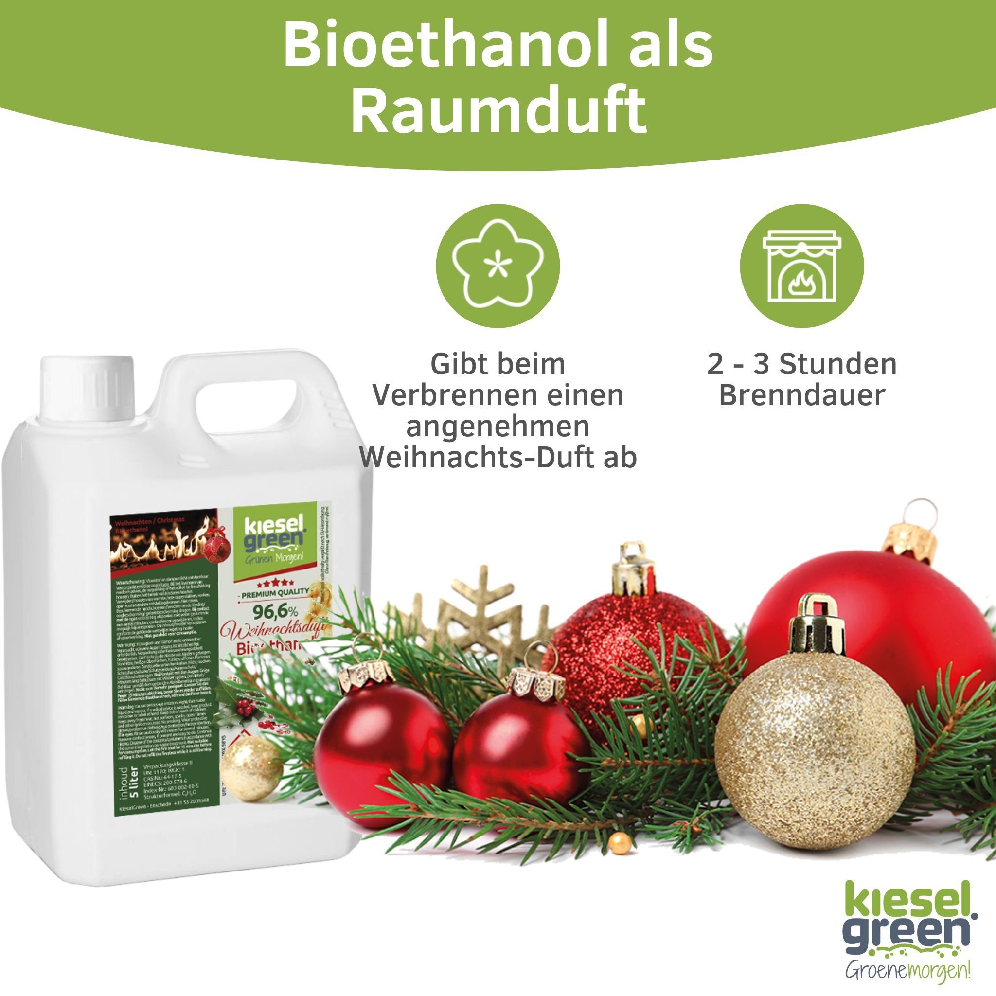 KieselGreen Bioethanol KieselGreen Bioethanol 5/10/25/50 Liter mit Duft für Ethanol-Kamin, 5 l – Bild 4 von 5