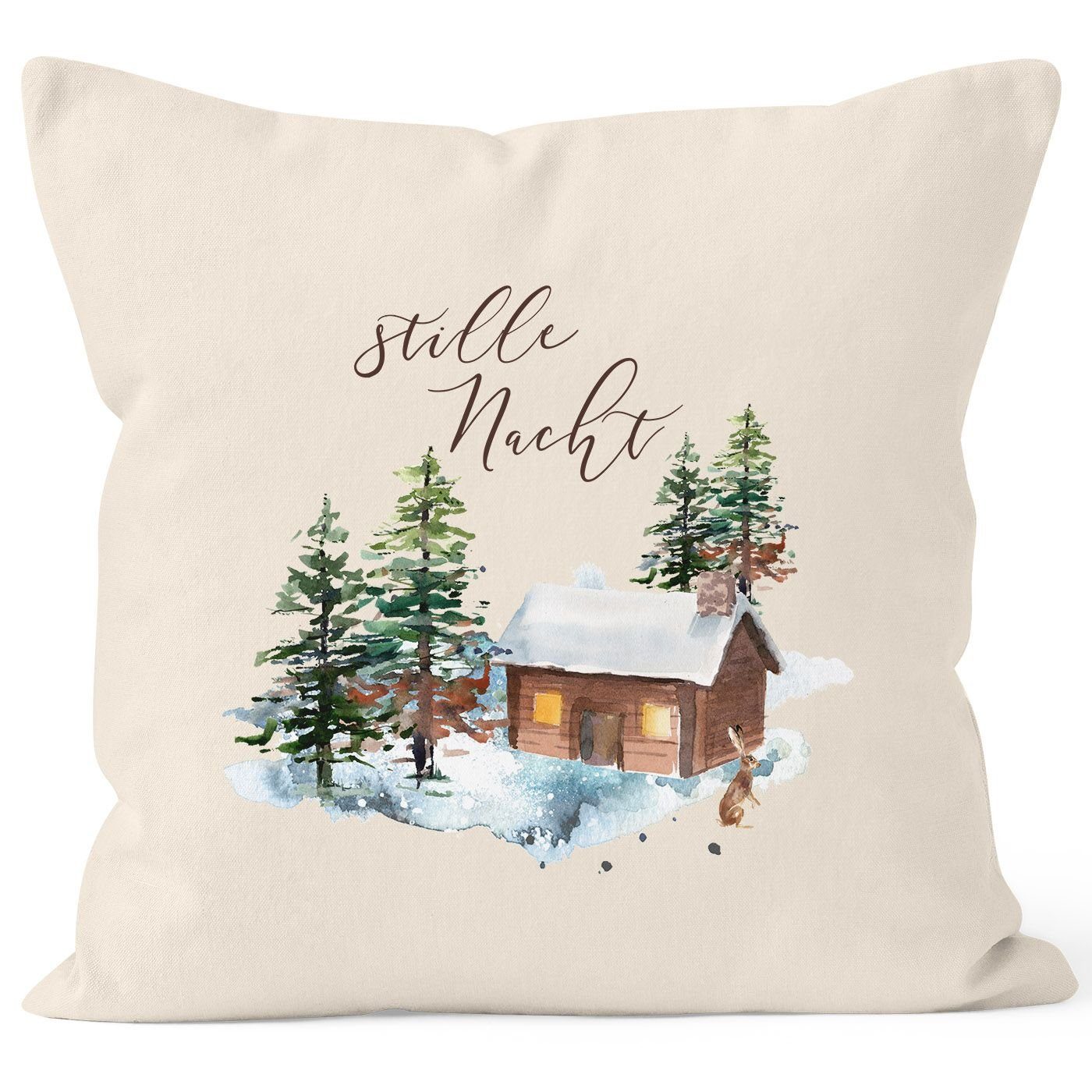 Autiga Dekokissen Weihnachts-Kissenbezug Stille Nacht Weihnachten Winter Schnee Christmas Autiga® natur | Dekokissen