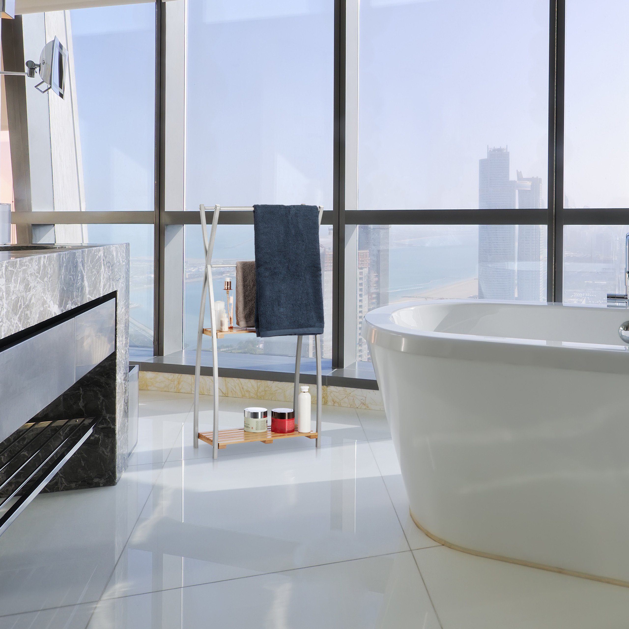 relaxdays Handtuchständer Handtuchhalter stehend günstig online kaufen