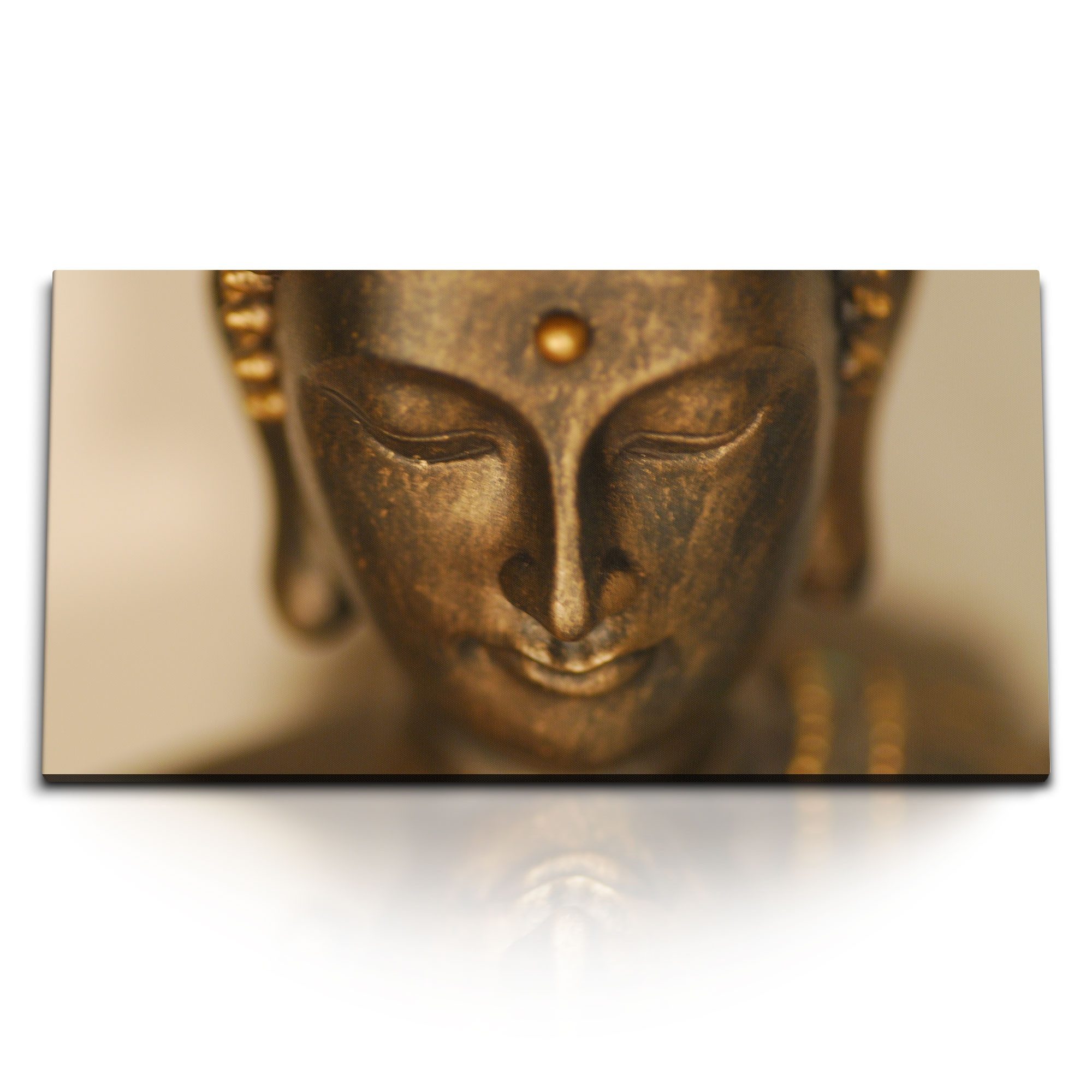 Leinwandbild Kunstdruck Bilder 120x60cm Buddhastatue Buddha Buddhismus Bronzekopf M