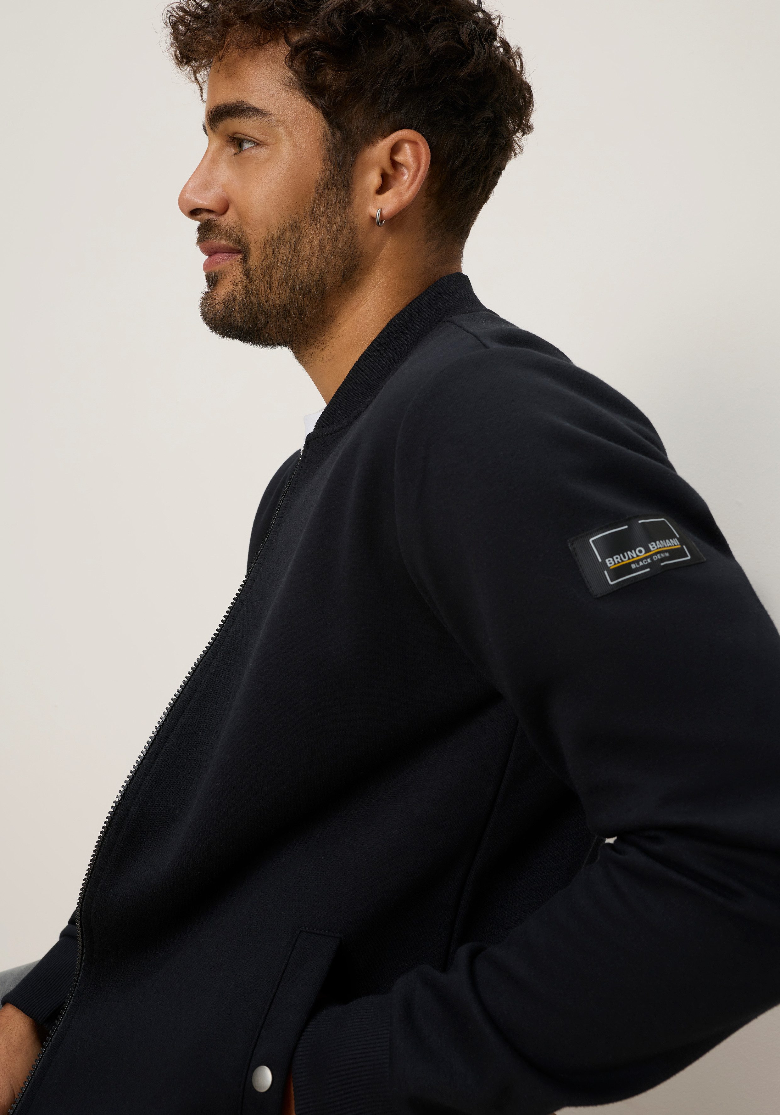 Bruno Banani Sweatjacke mit Stehkragen und Eingrifftaschen – Bild 3 von 5